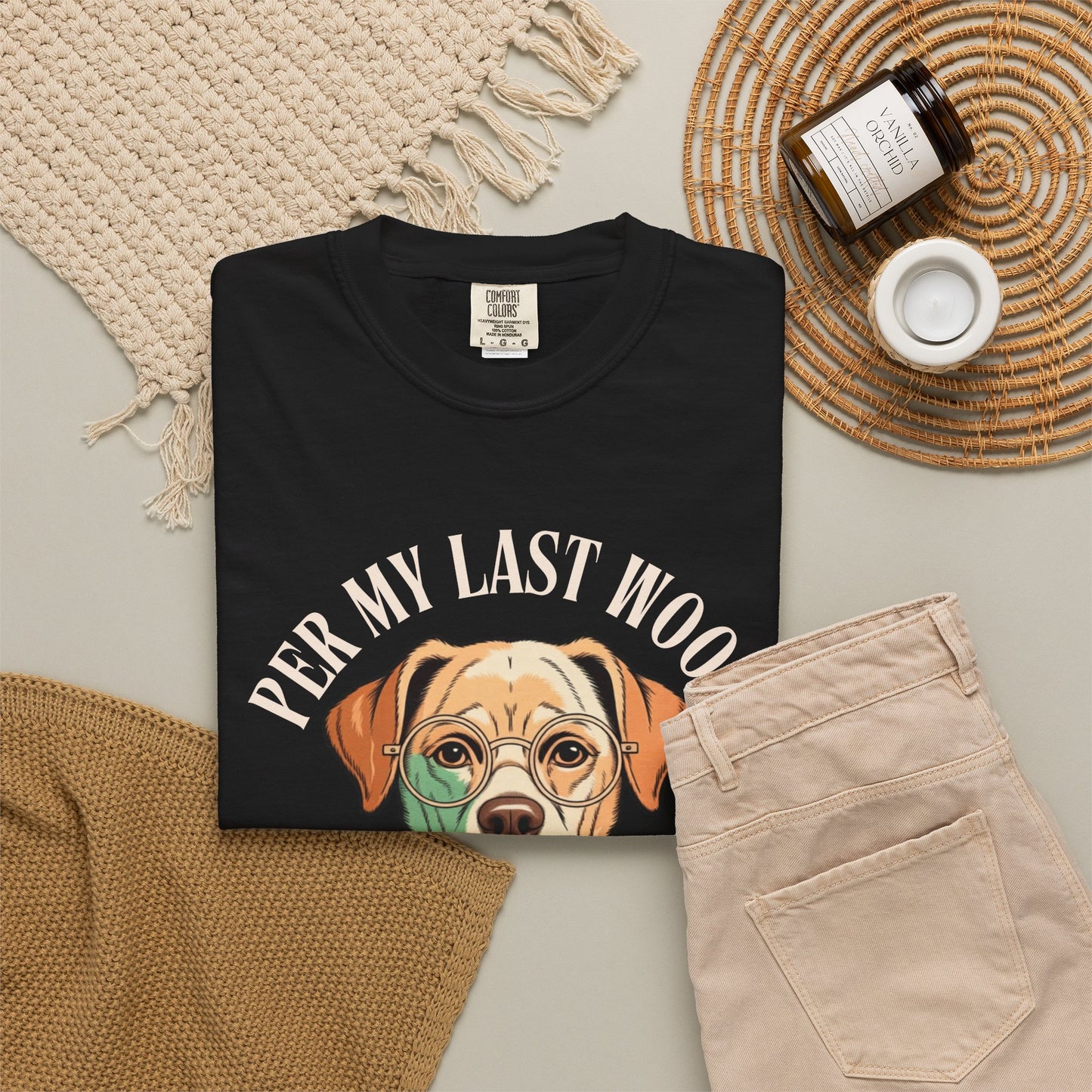 Per My Last Woof - Colorful Labrador Unisex Garment-Dyed T-shirt