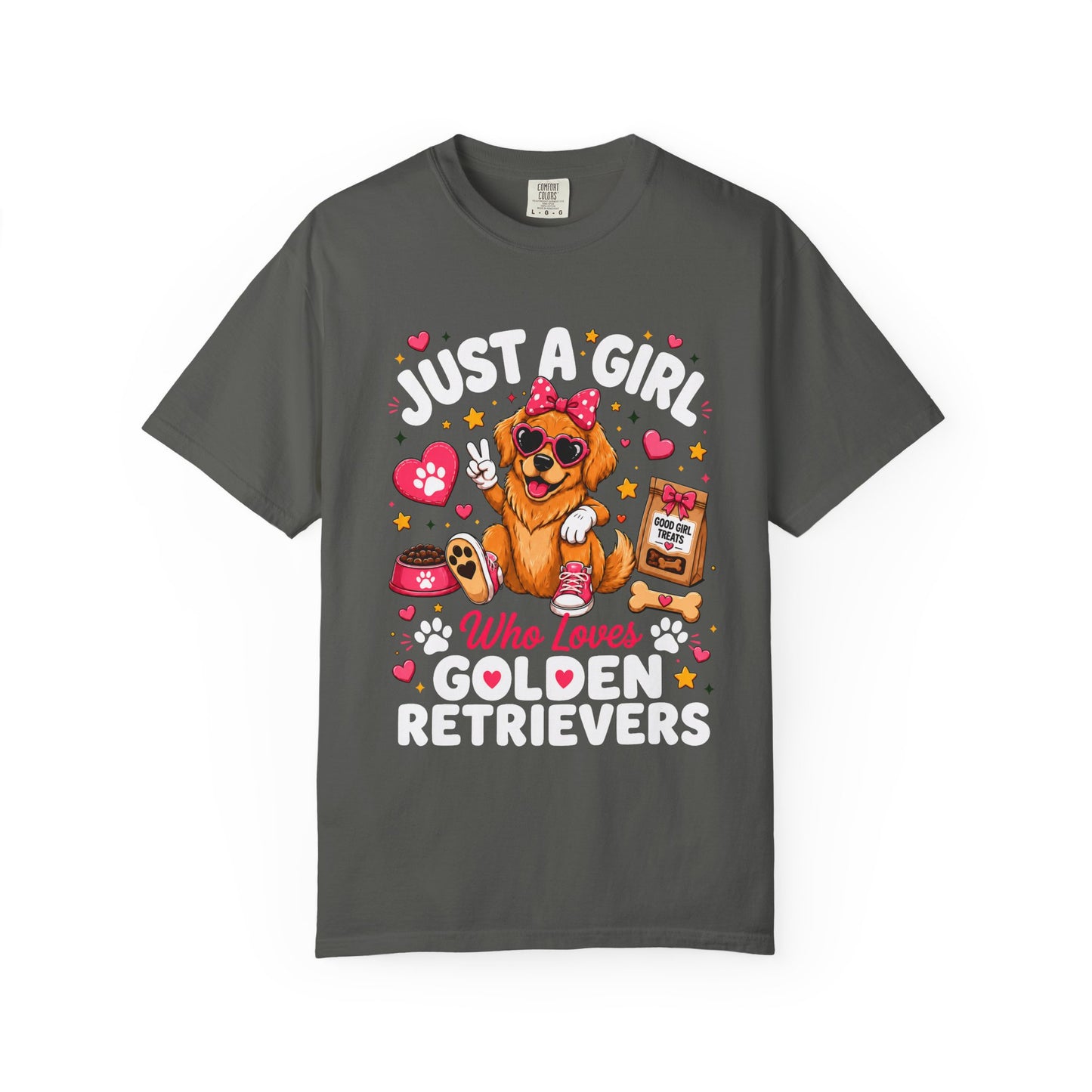 Just A Girl Golden Retrievers Unisex Garment-Dyed T-shirt