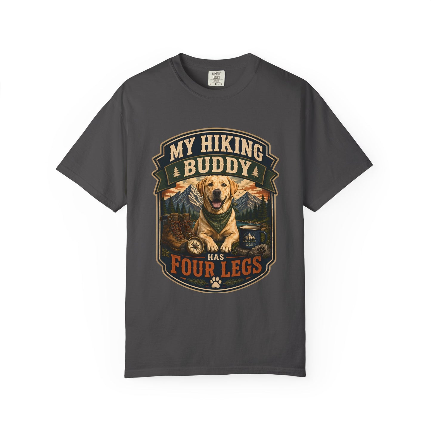 Hiking Dog T-Shirt — "My Hiking Buddy Has Four Legs" Graphic Tee