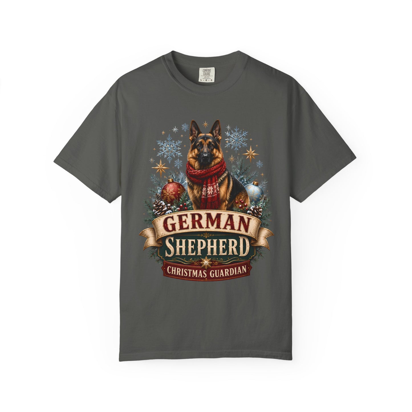 German Shepherd Christmas T-Shirt — "Christmas Guardian" Holiday Dog Lover Tee