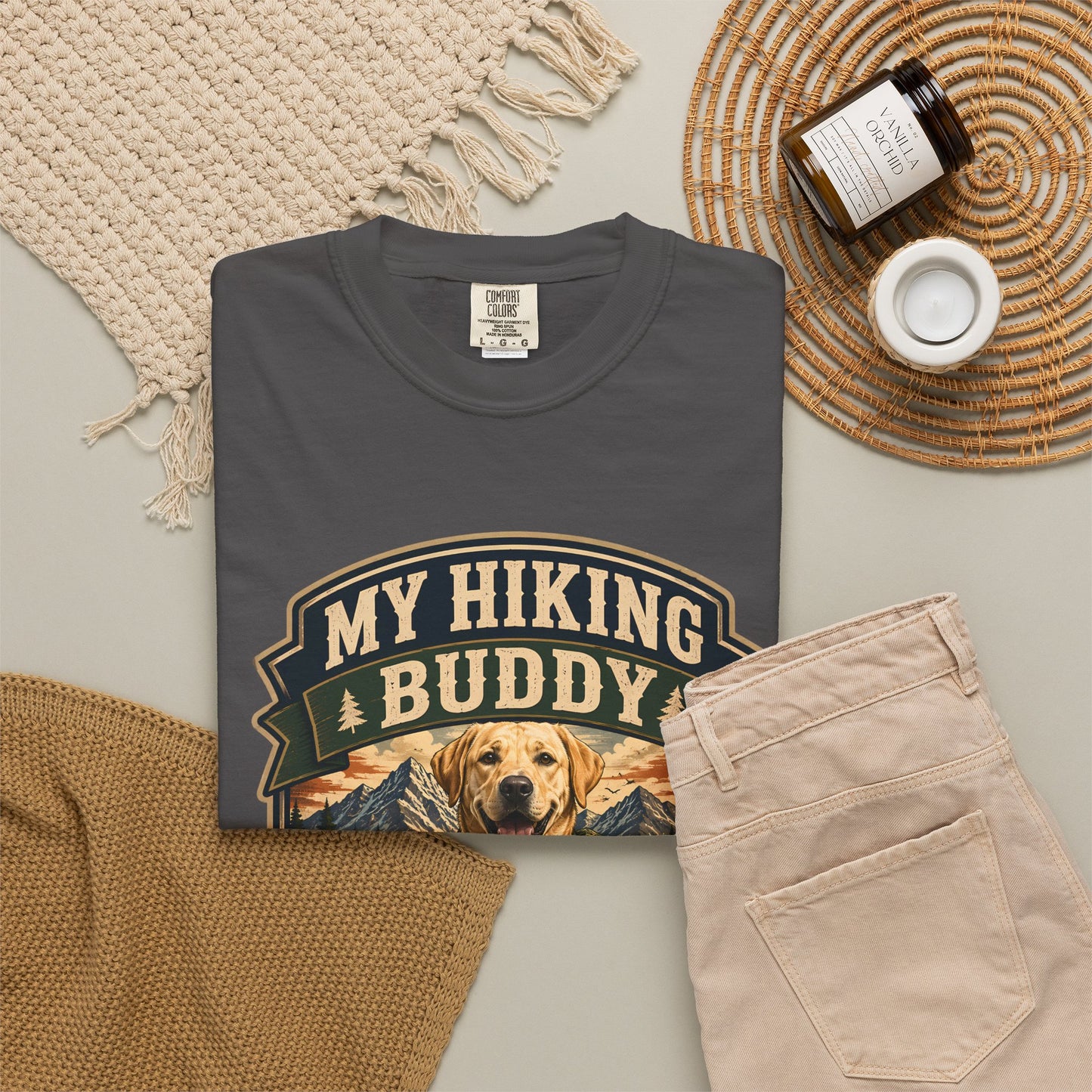 Hiking Dog T-Shirt — "My Hiking Buddy Has Four Legs" Graphic Tee