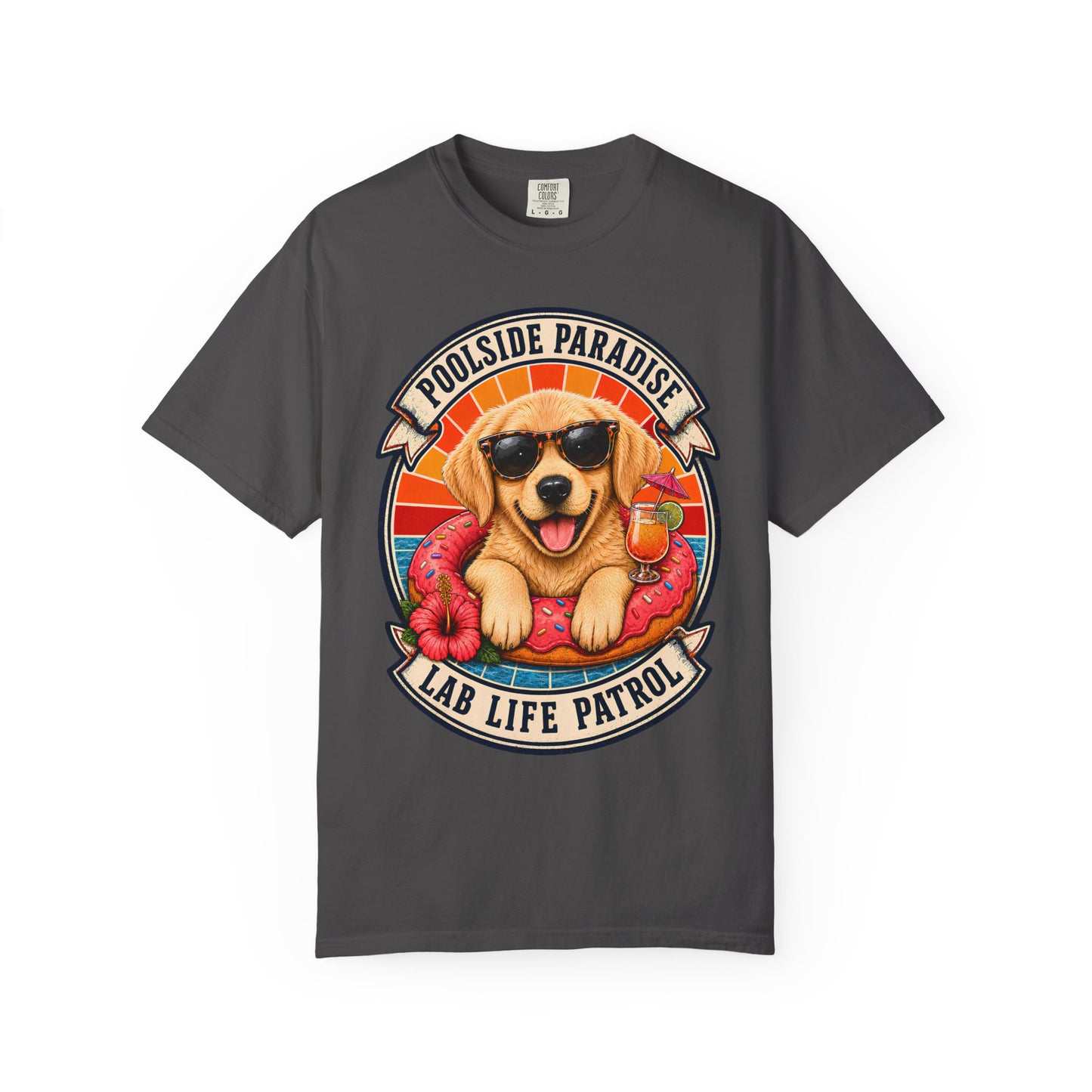 Poolside Paradise Lab Life Petrol - Unisex Garment-Dyed T-shirt