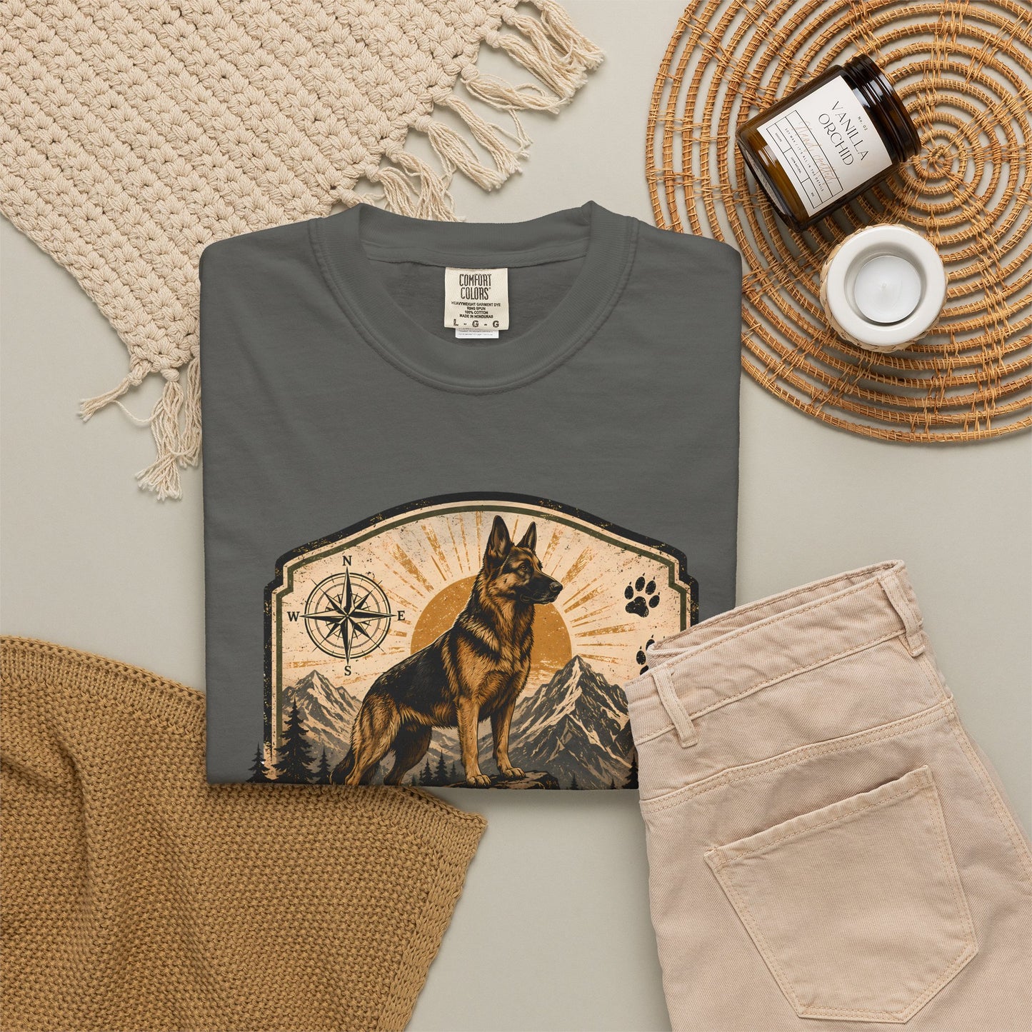 German Shepherd Trail Guard T-Shirt — Hike, Protect, Repeat