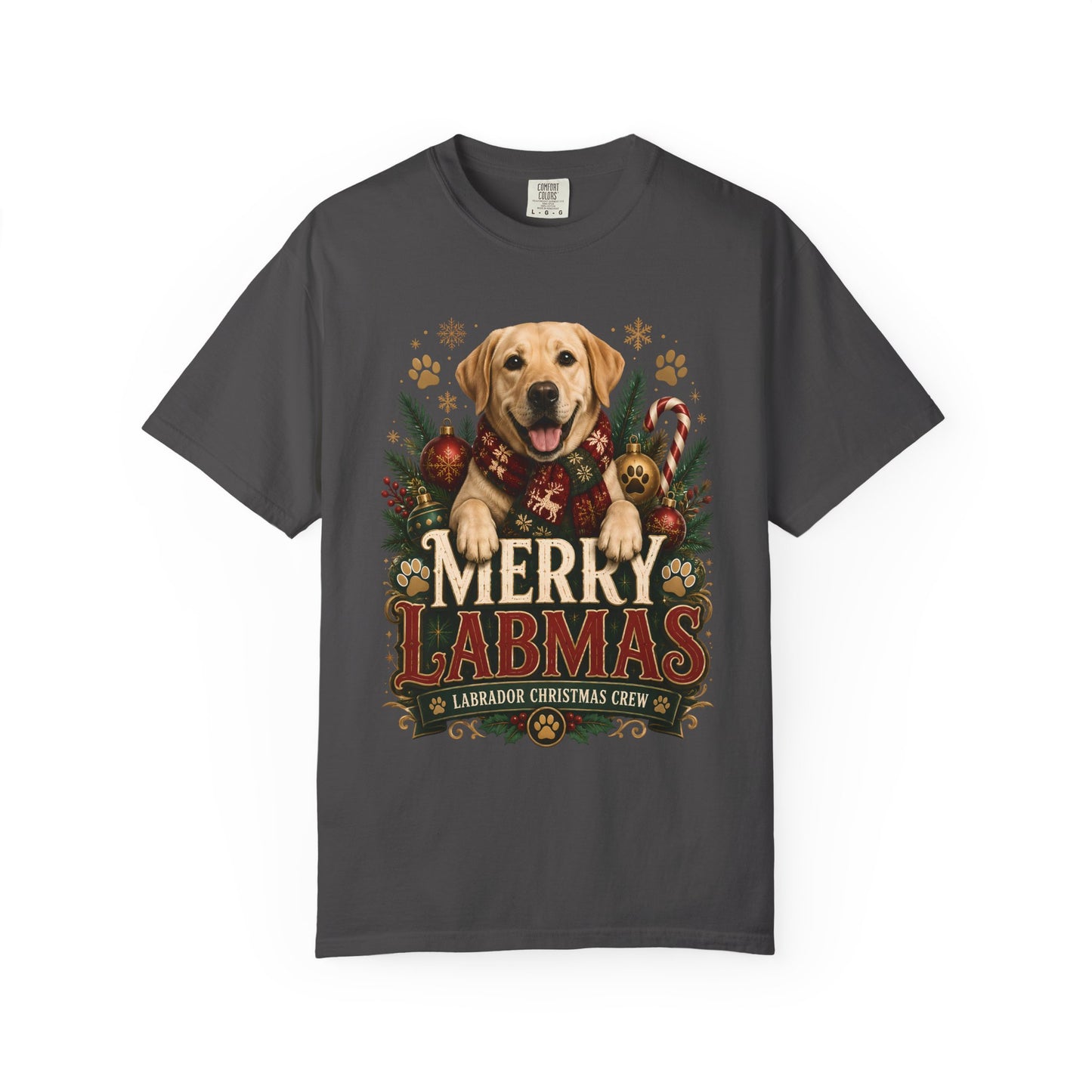 Merry Labmas T-Shirt — Labrador Christmas Crew Holiday Tee