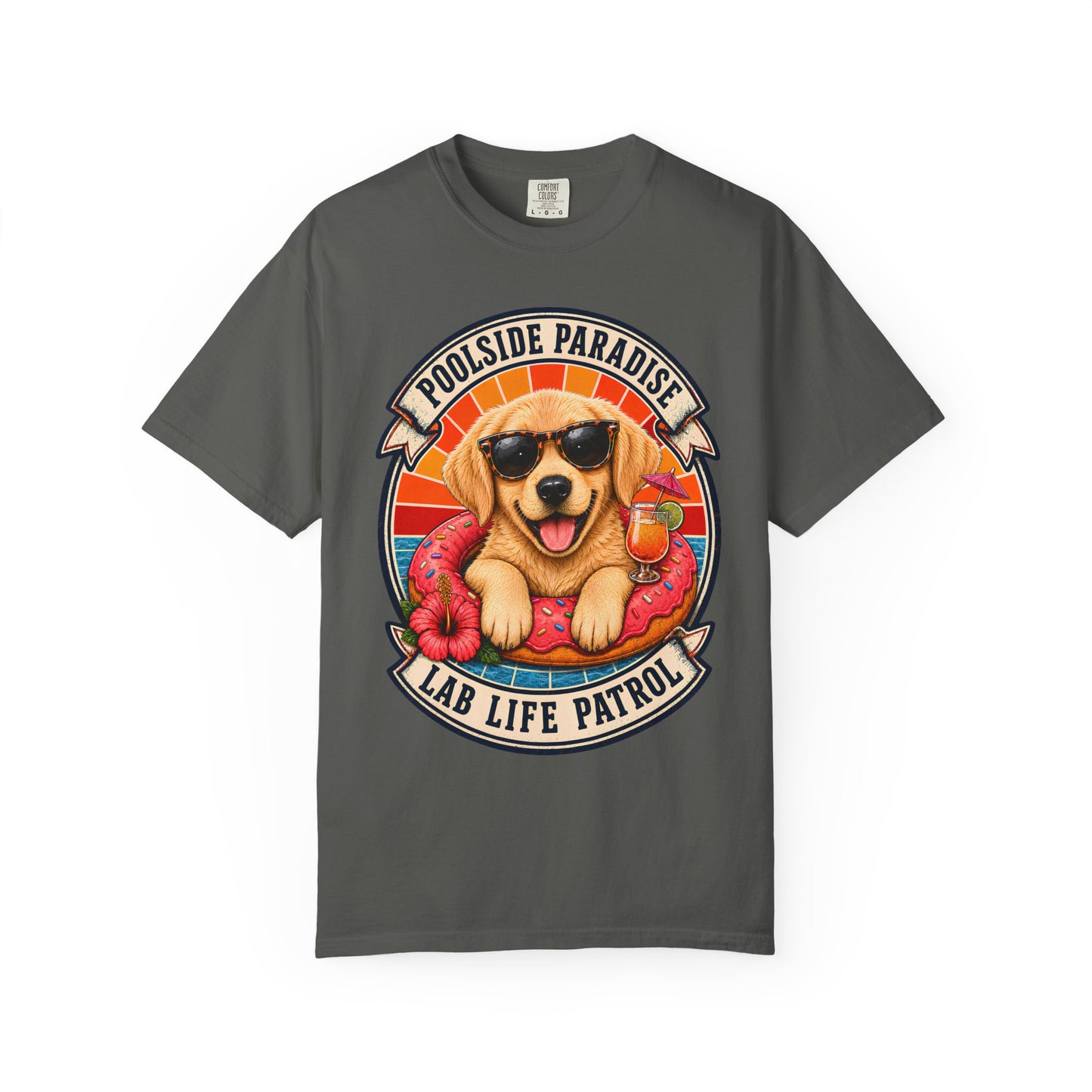 Poolside Paradise Lab Life Petrol - Unisex Garment-Dyed T-shirt