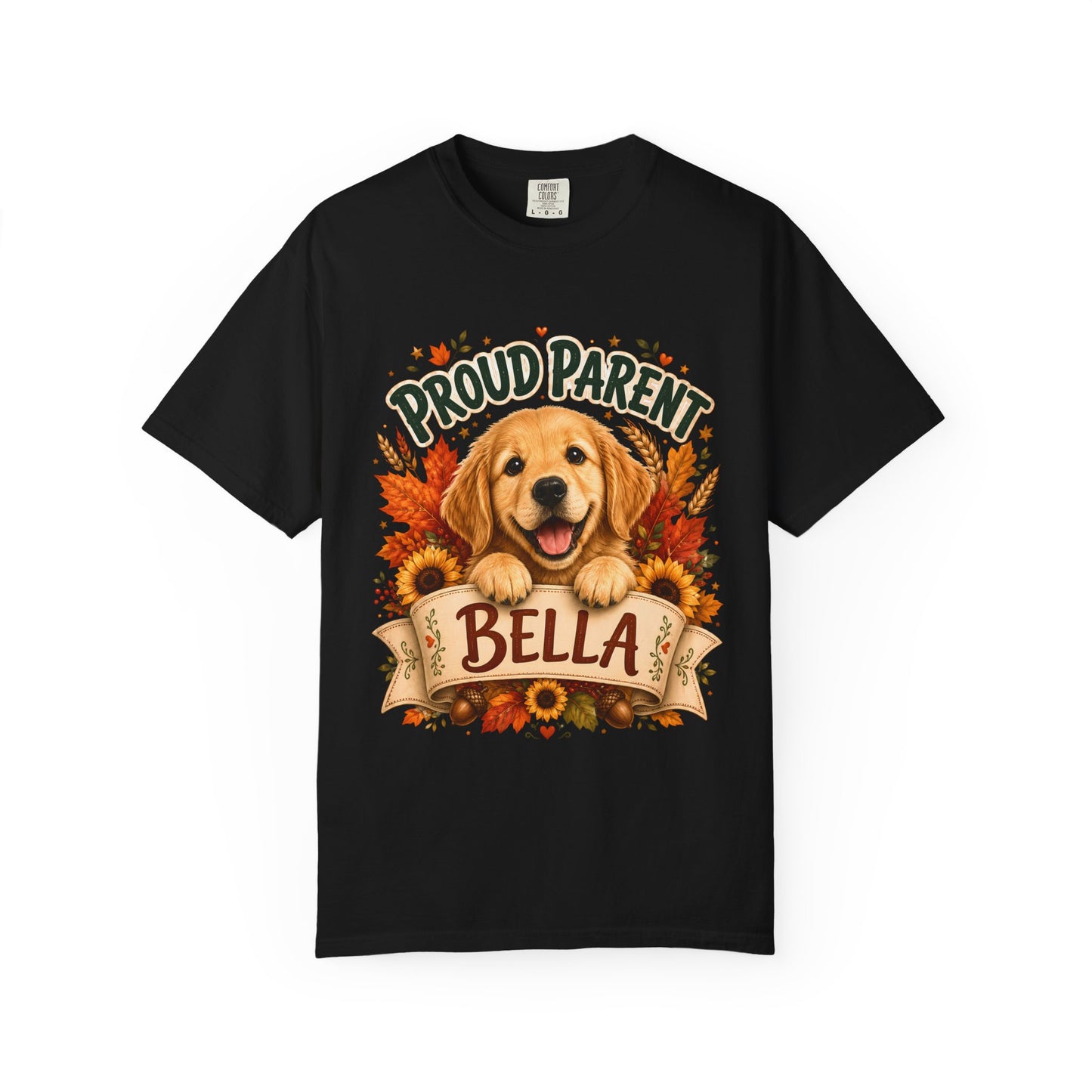 Proud Parent Bella T-Shirt — Golden Retriever Dog Mom/Dad Tee