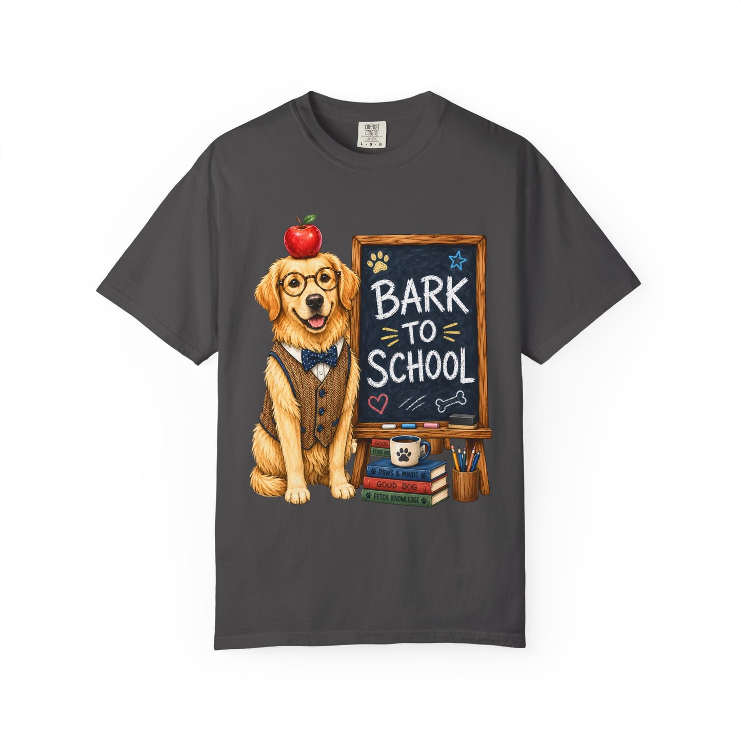 Bark to School Golden Retriever T‑Shirt — Back to School Dog Tee
