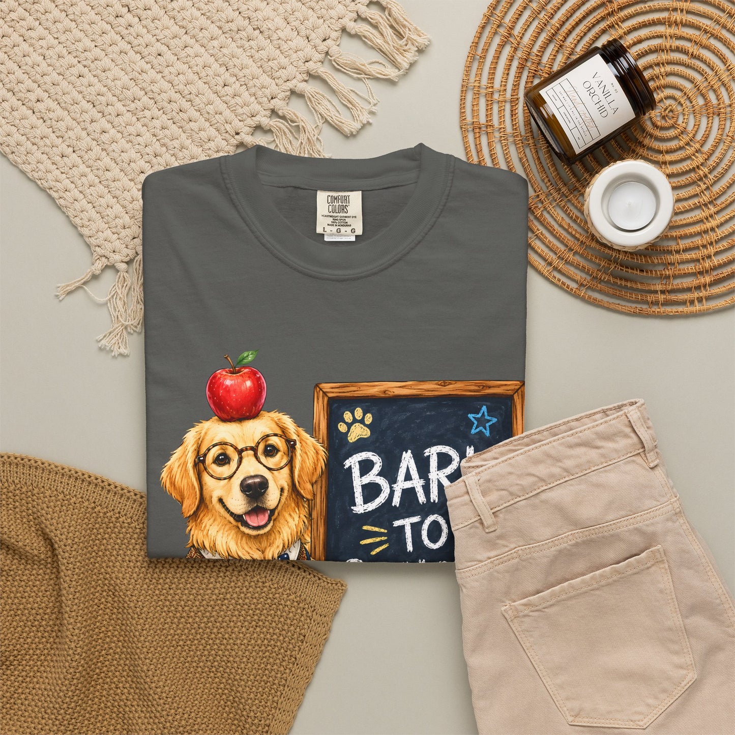 Bark to School Golden Retriever T‑Shirt — Back to School Dog Tee