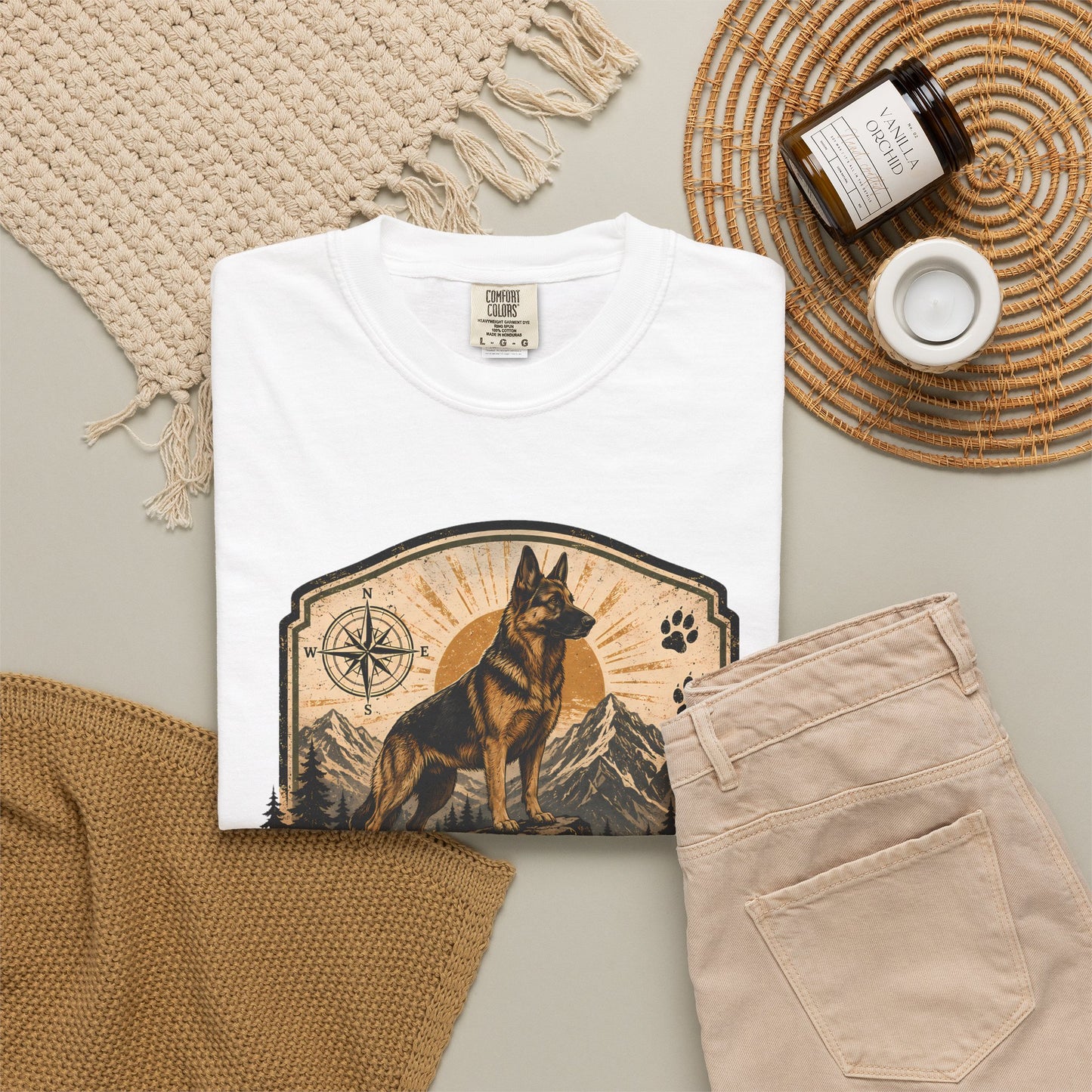 German Shepherd Trail Guard T-Shirt — Hike, Protect, Repeat