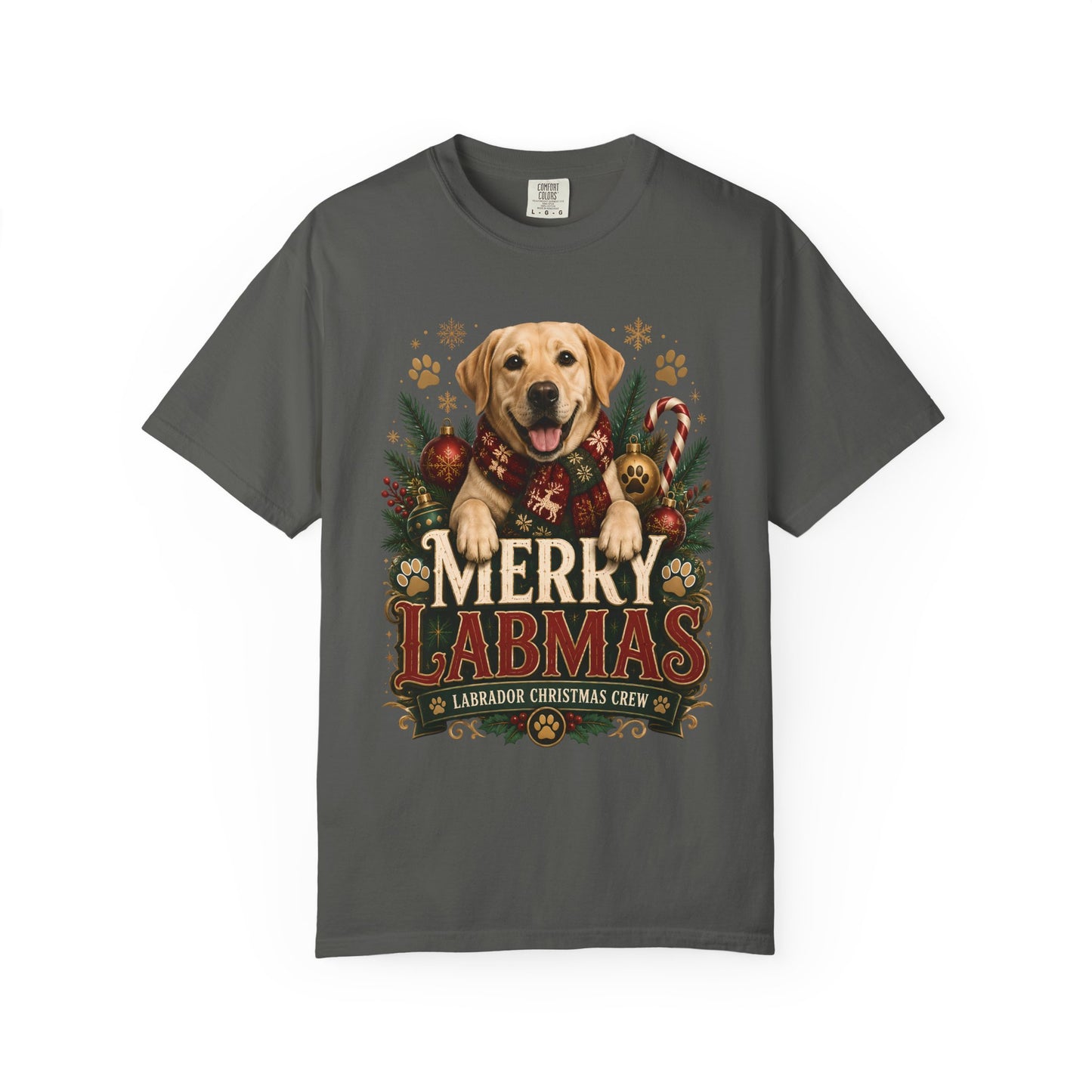 Merry Labmas T-Shirt — Labrador Christmas Crew Holiday Tee
