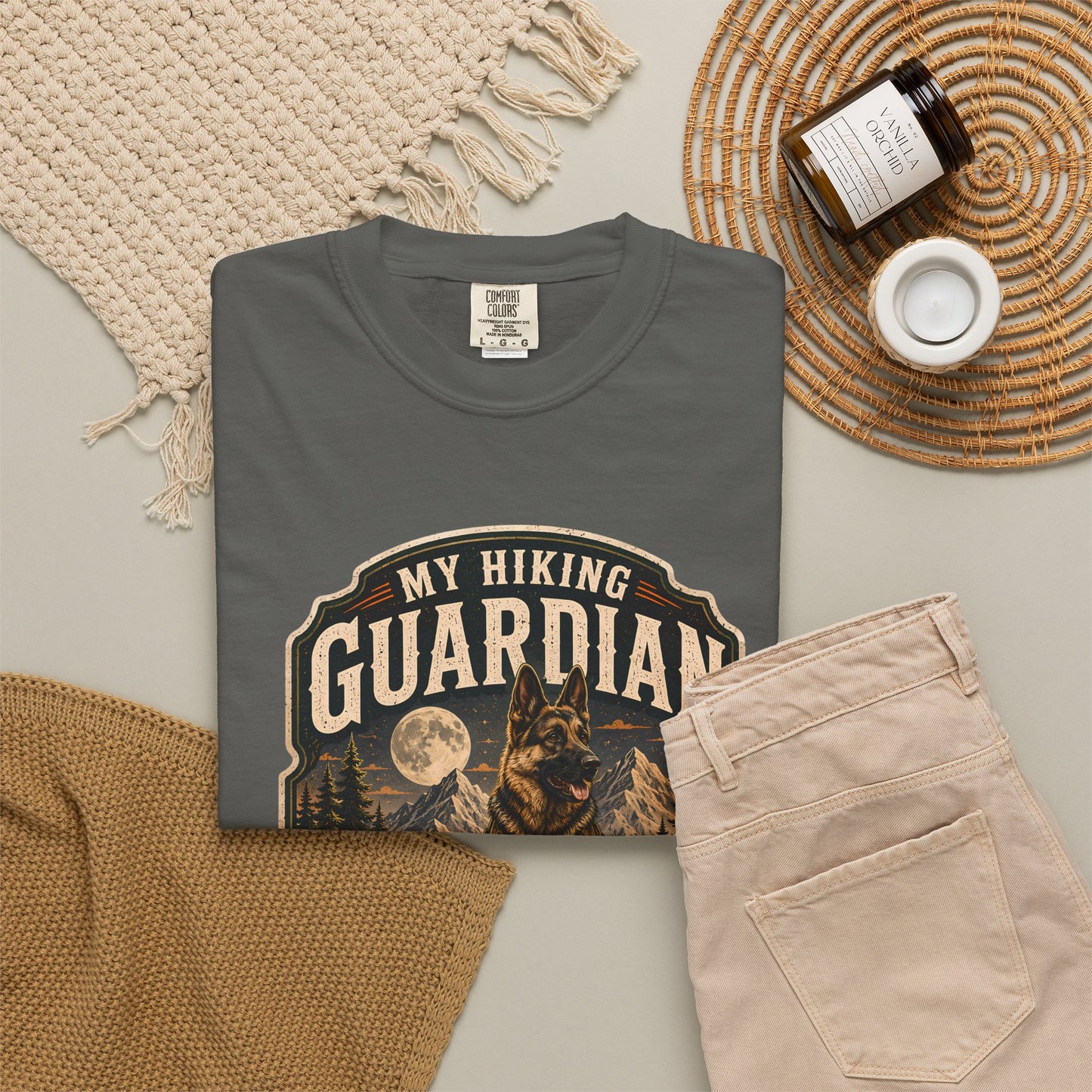 Hiking Dog T-Shirt — "My Hiking Guardian Has Four Paws" Outdoor Graphic Tee