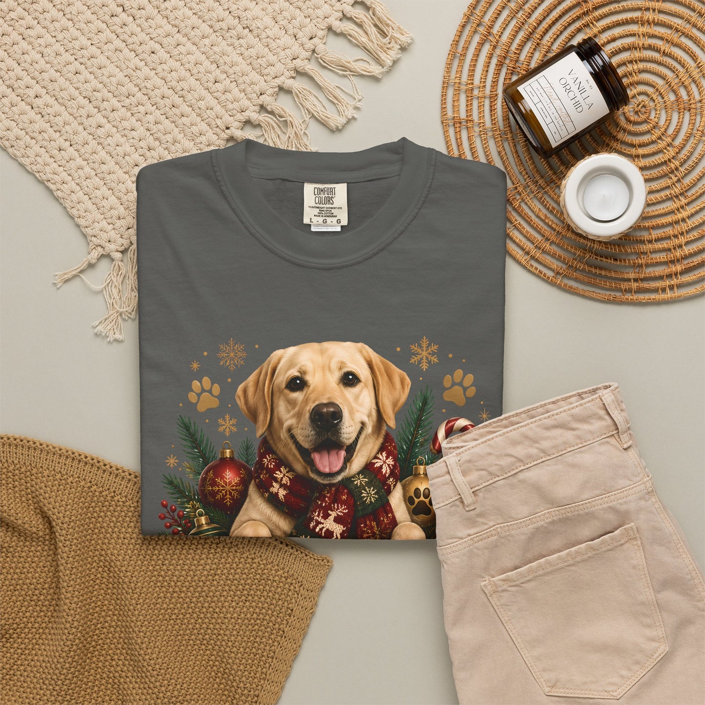Merry Labmas T-Shirt — Labrador Christmas Crew Holiday Tee