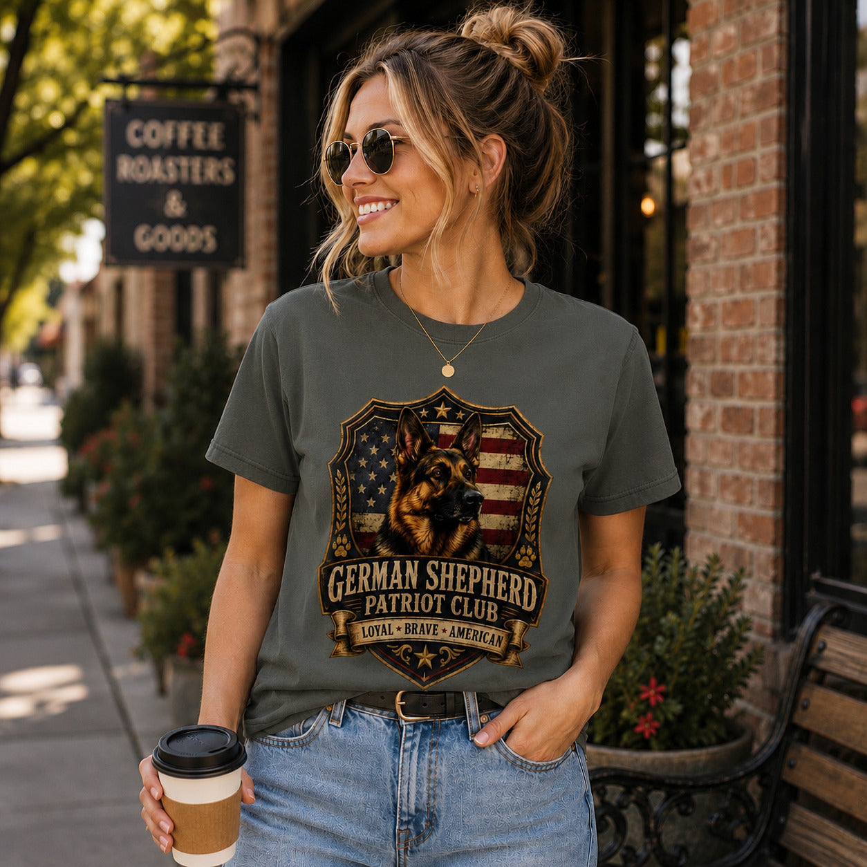 German Shepherd Patriot Club T-Shirt — Loyal Brave American Tee