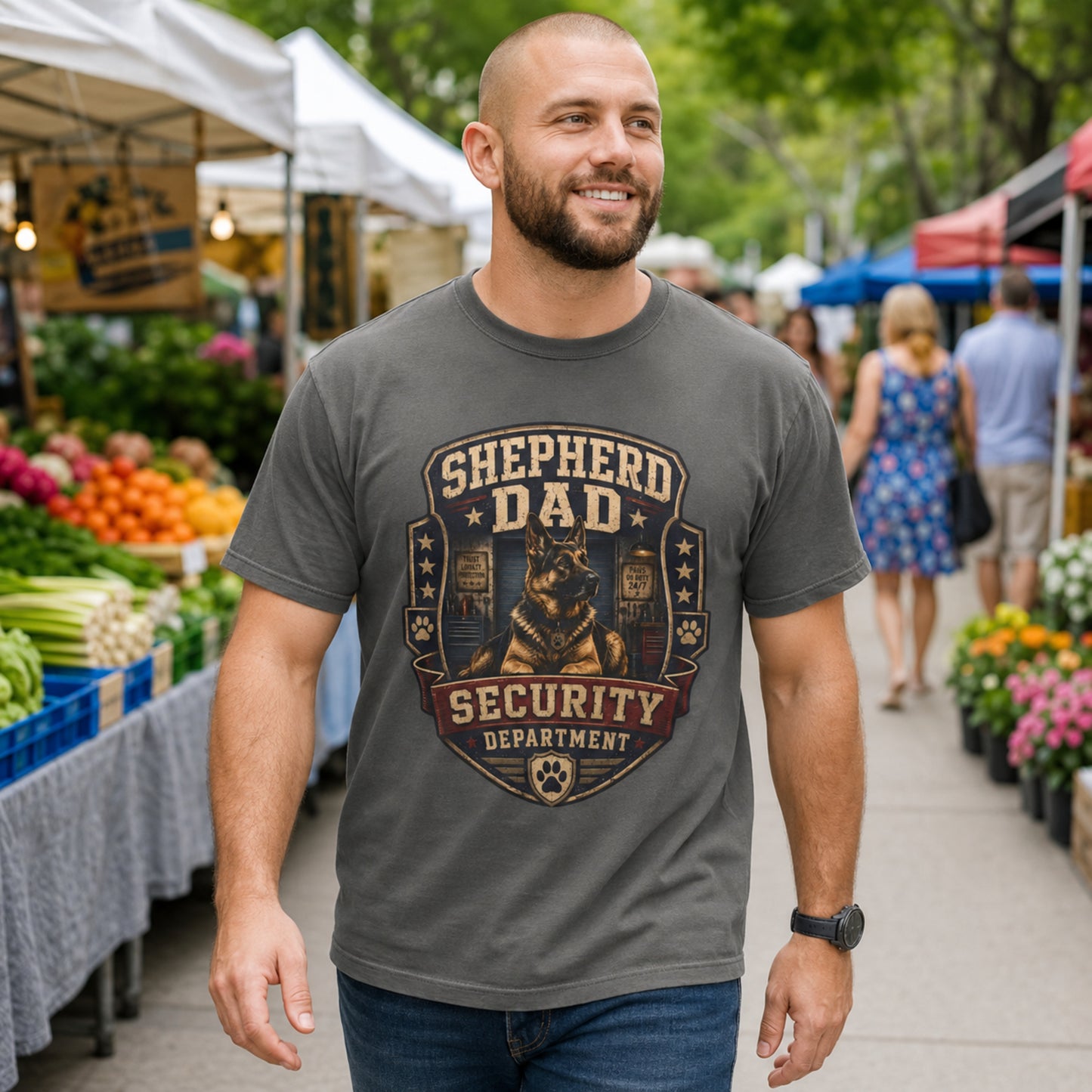 German Shepherd Dad Security Department T-Shirt | Funny Dog Tee | Pet Print Lab