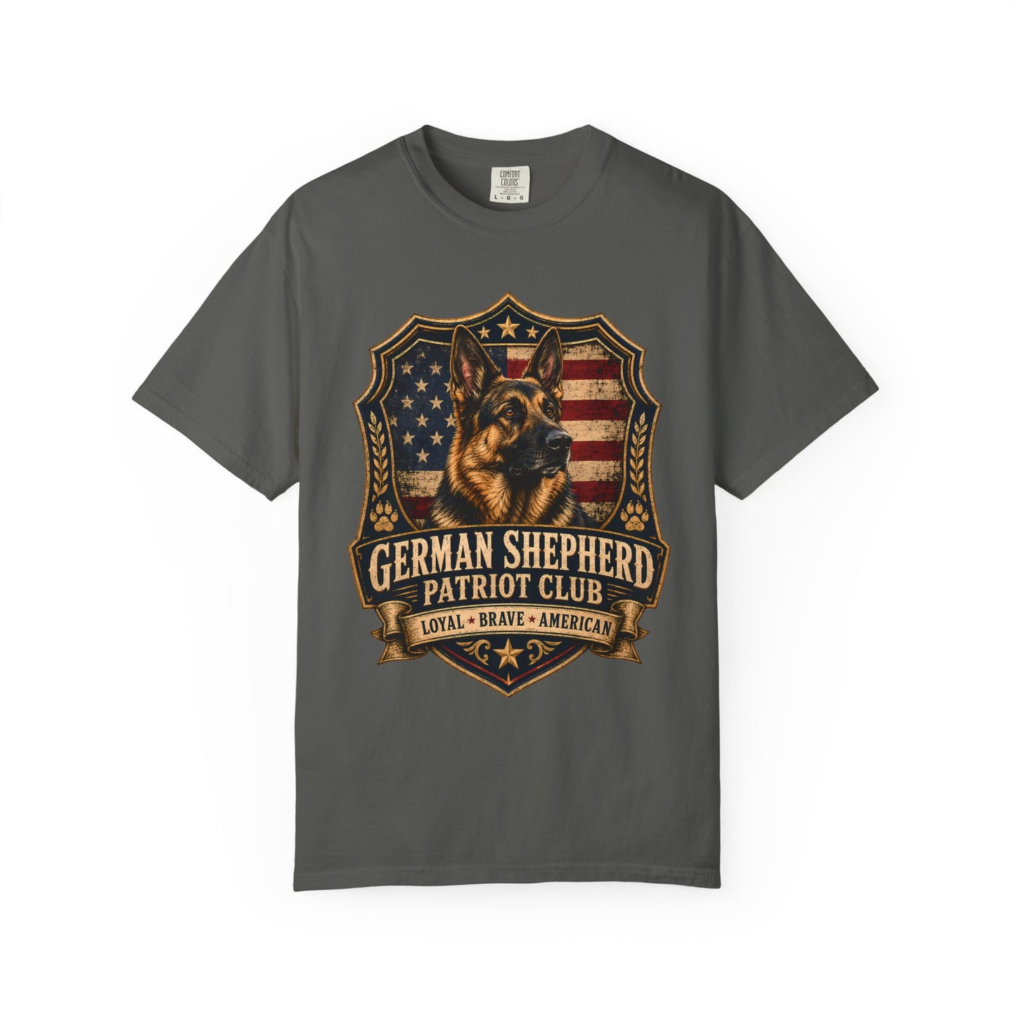 German Shepherd Patriot Club T-Shirt — Loyal Brave American Tee