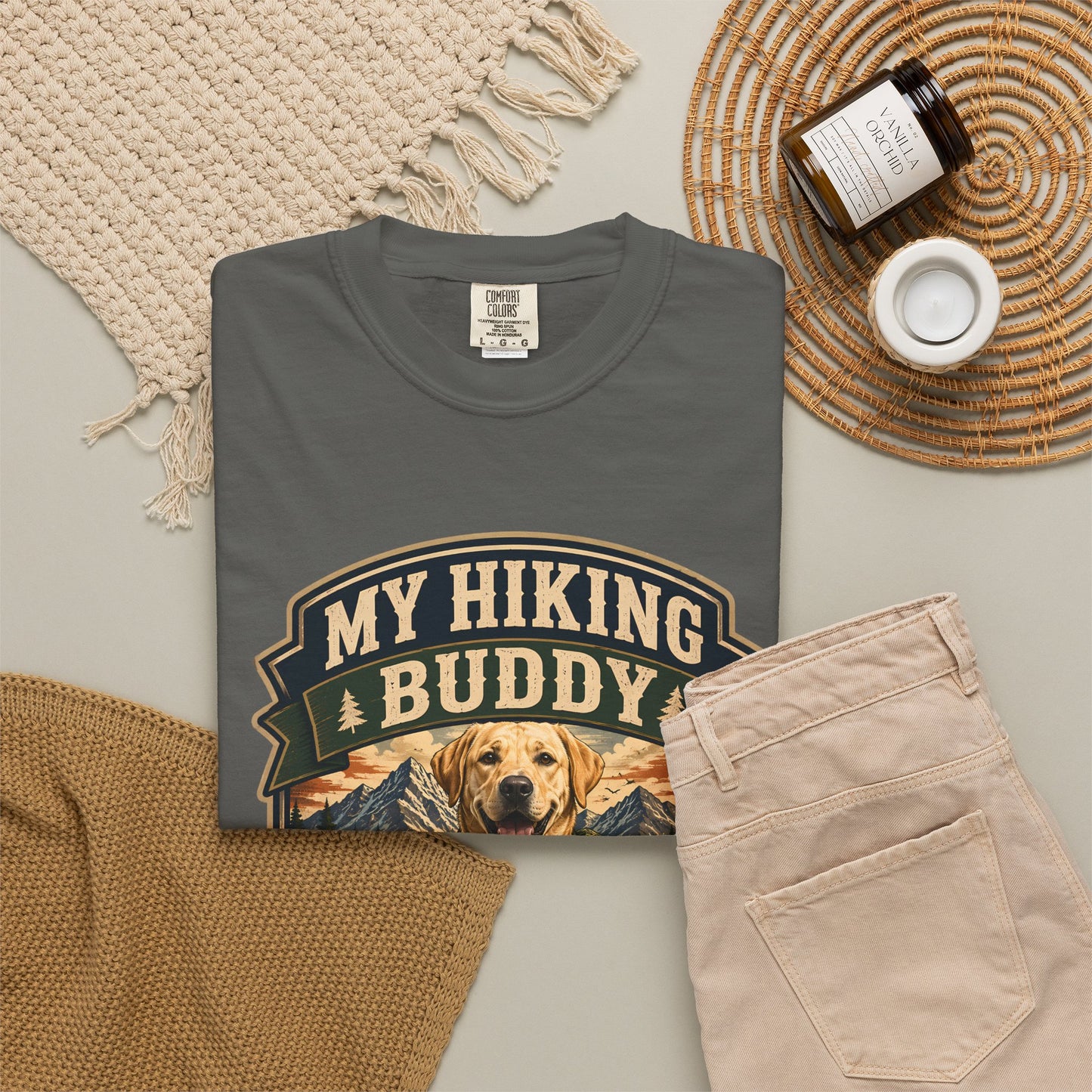 Hiking Dog T-Shirt — "My Hiking Buddy Has Four Legs" Graphic Tee
