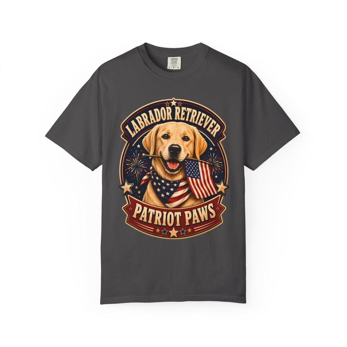 Labrador Retriever Patriot Paws T-Shirt — American Flag Dog Tee