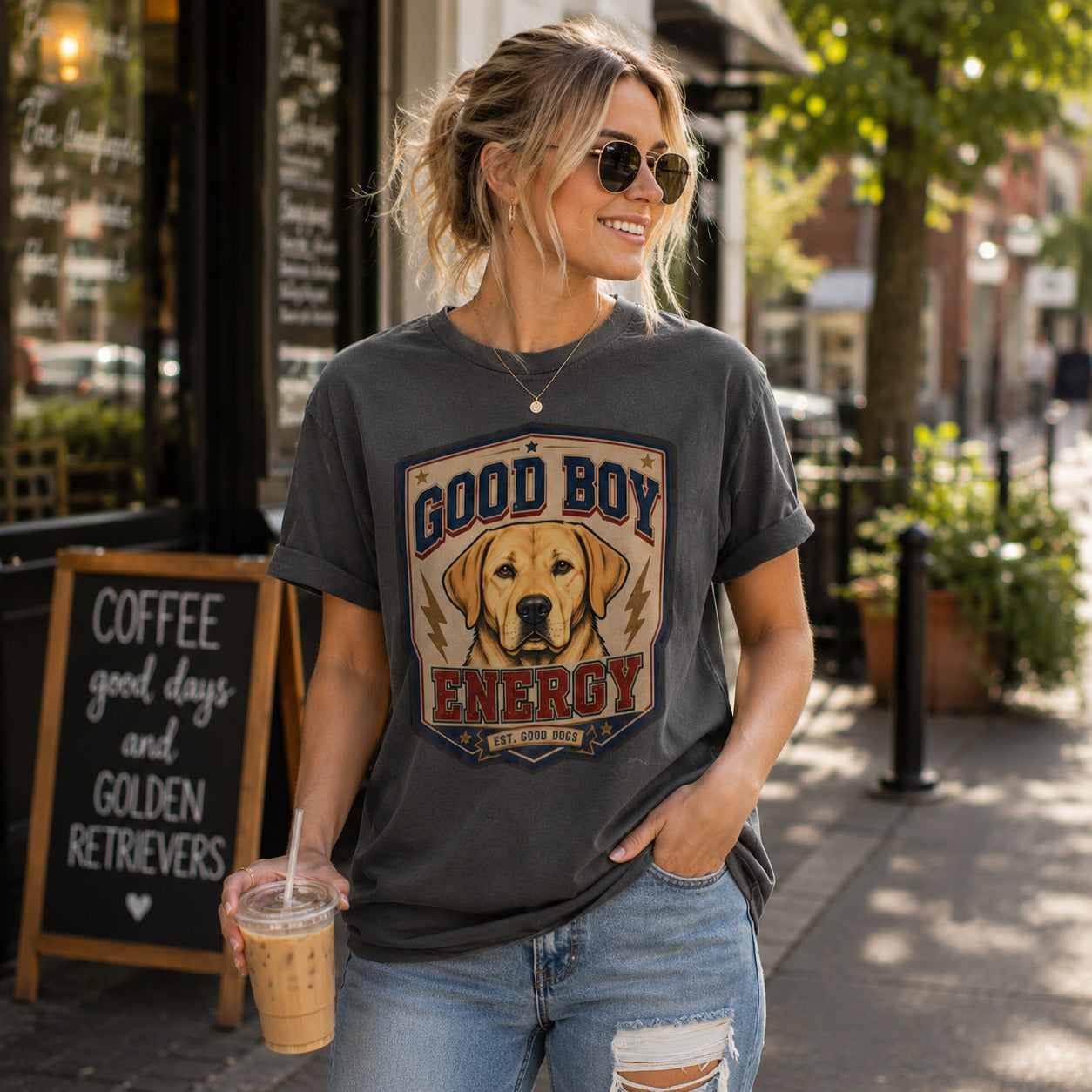 Good Boy Energy T-Shirt — Vintage Labrador Graphic Tee