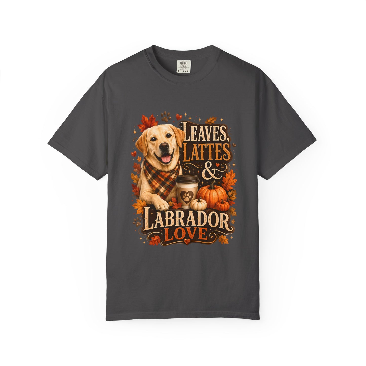 Labrador Fall T-Shirt - "Leaves, Lattes & Labrador Love" Autumn Dog Tee