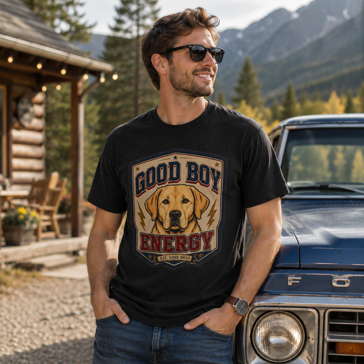 Good Boy Energy T-Shirt — Vintage Labrador Graphic Tee