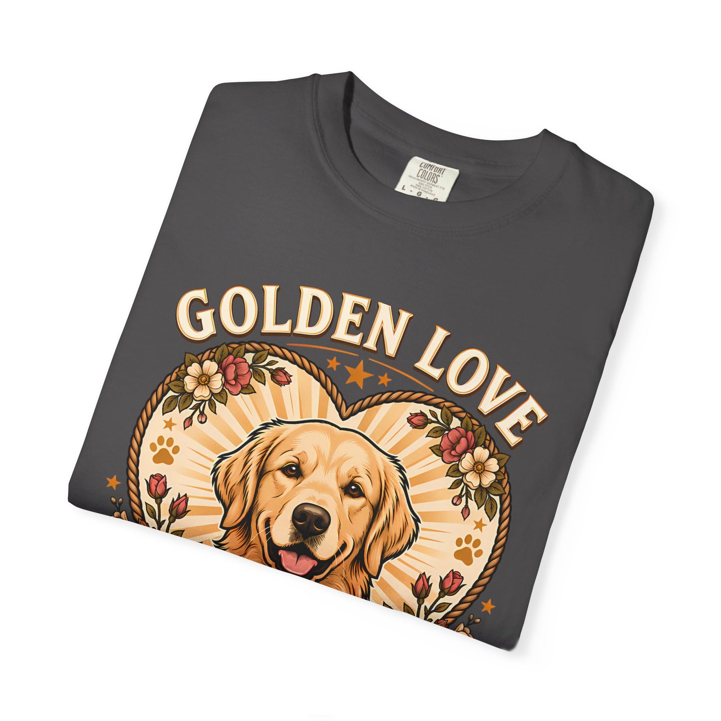 Golden Love Loyal Heart T-Shirt — Golden Retriever Dog Lover Tee
