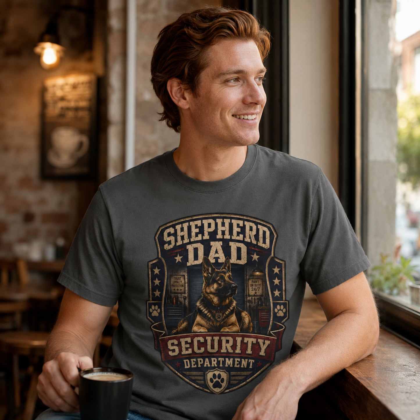German Shepherd Dad Security Department T-Shirt | Funny Dog Tee | Pet Print Lab