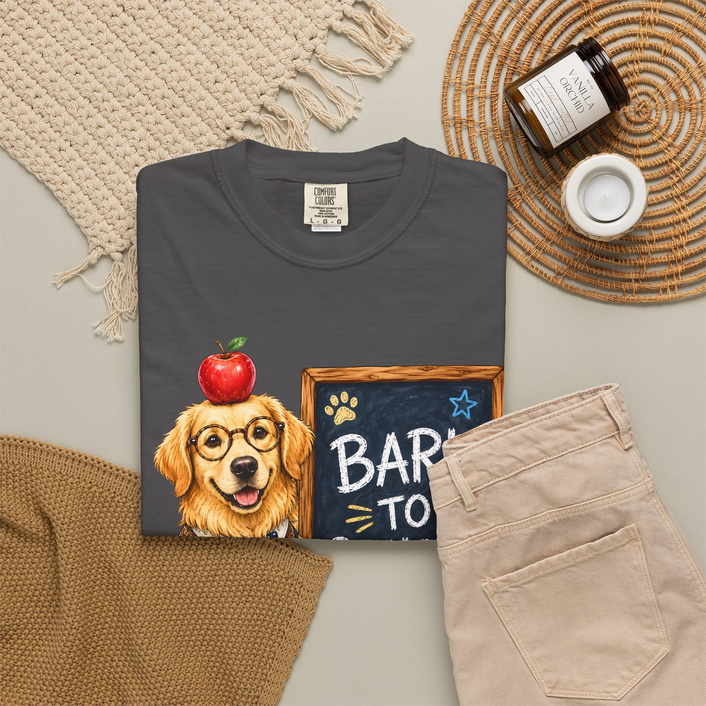 Bark to School Golden Retriever T‑Shirt — Back to School Dog Tee