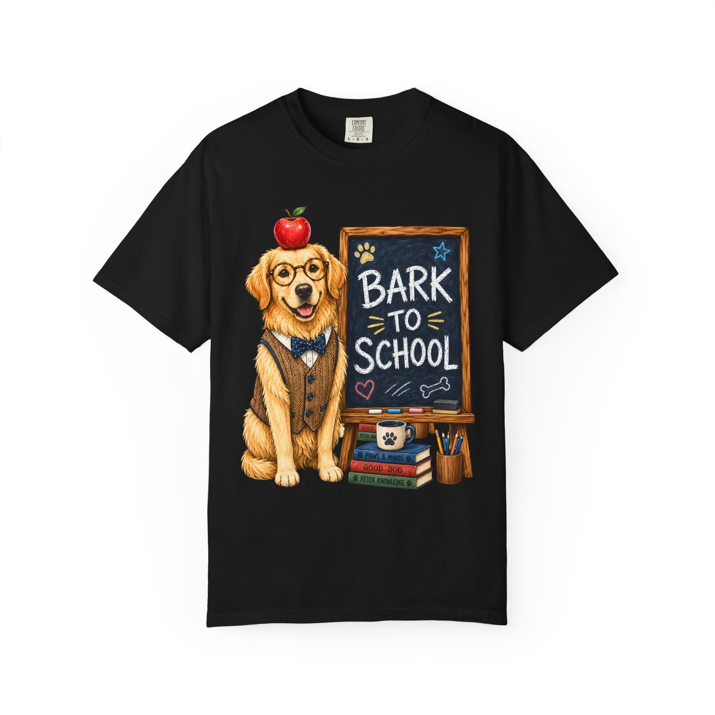 Bark to School Golden Retriever T‑Shirt — Back to School Dog Tee