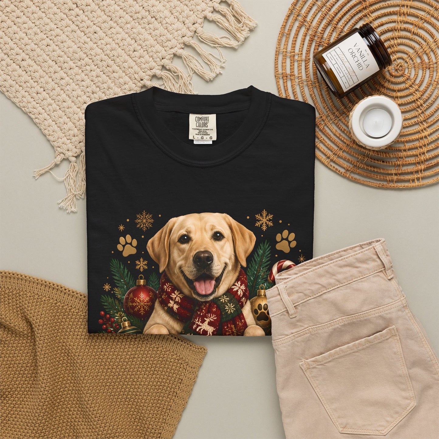 Merry Labmas T-Shirt — Labrador Christmas Crew Holiday Tee
