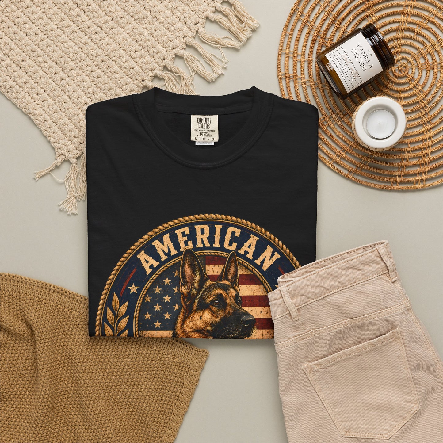 American Working Dog Club T-Shirt — German Shepherd Patriotic Crew Tee
