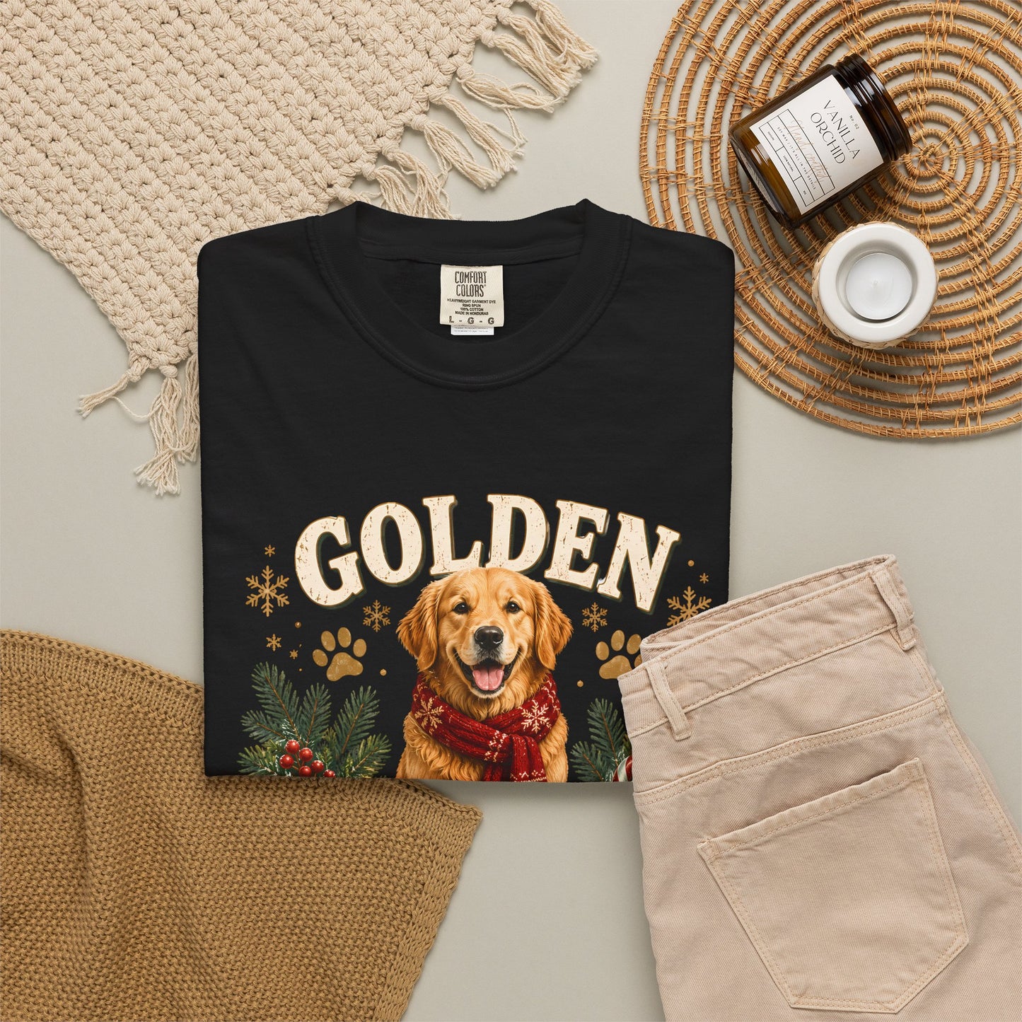 Golden Retriever Christmas Crew T-Shirt