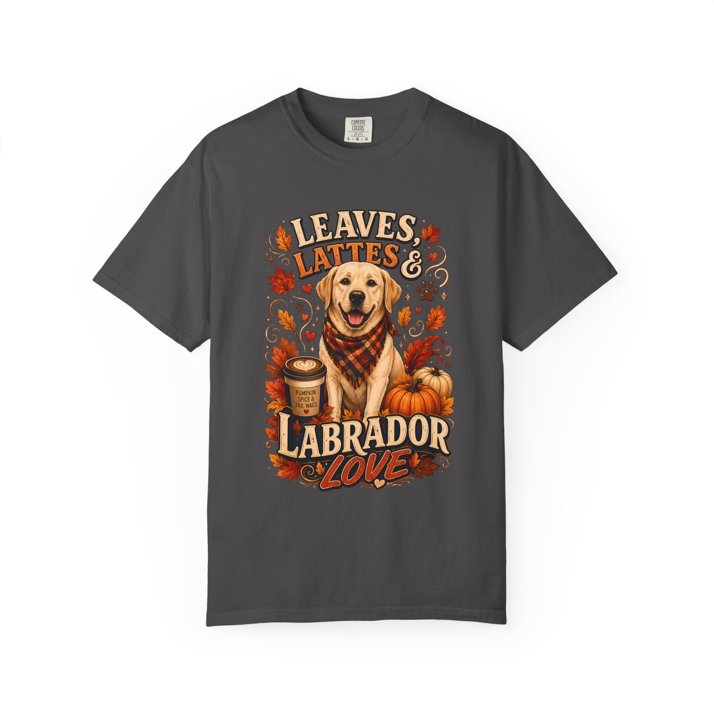 Labrador Love Fall T-Shirt – "Leaves, Lattes & Labrador Love" Cozy Autumn Dog Tee