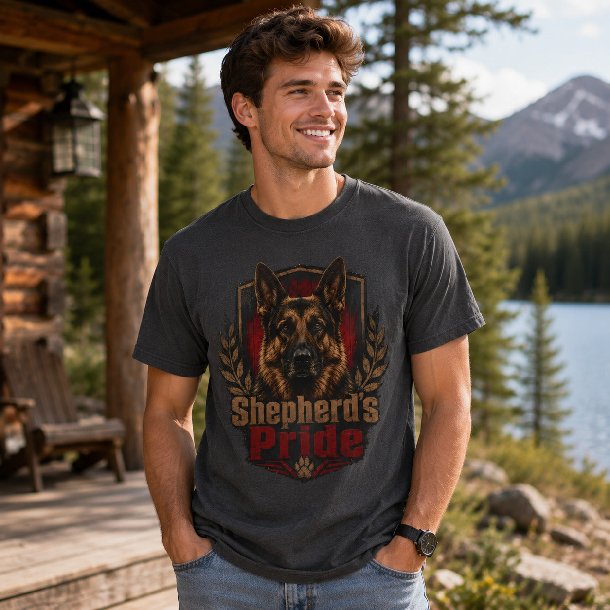 German Shepherd's Pride T-Shirt | Vintage Dog Lover Tee | Pet Print Lab