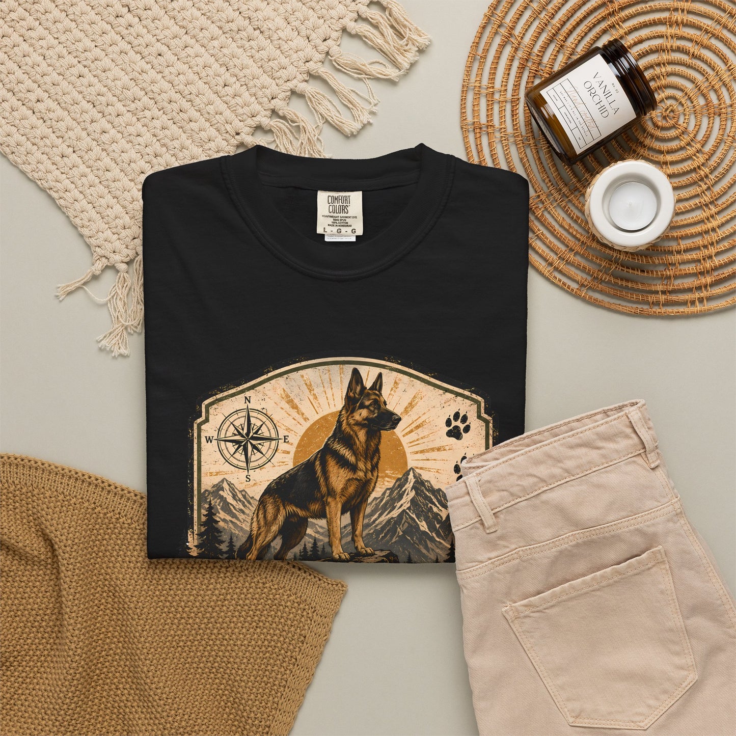German Shepherd Trail Guard T-Shirt — Hike, Protect, Repeat