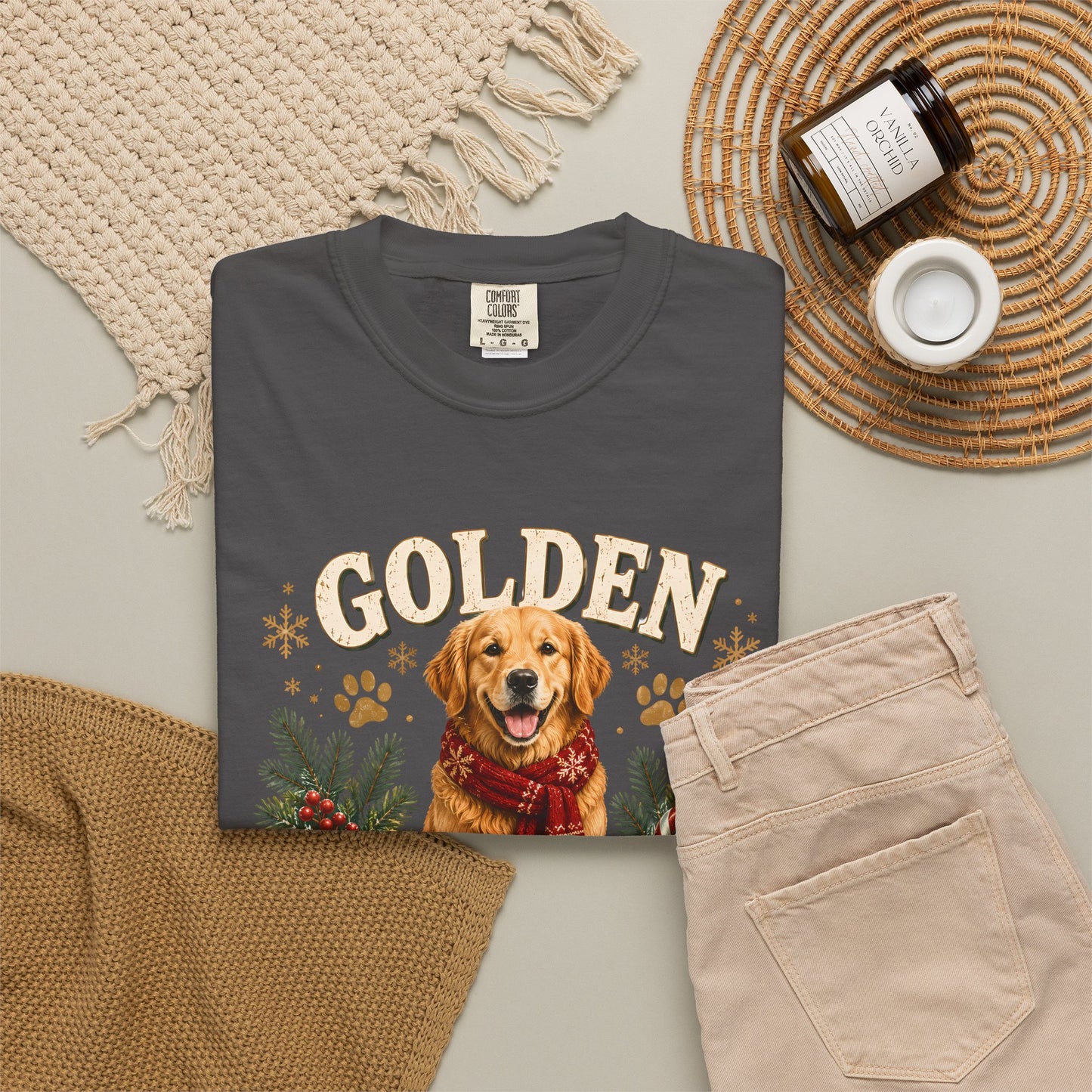 Golden Retriever Christmas Crew T-Shirt