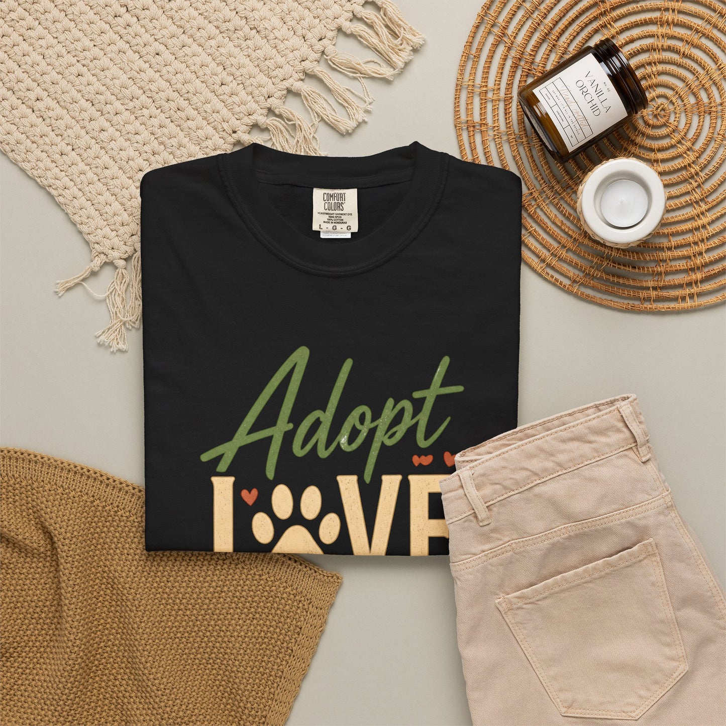 Adopt Love Rescue Repeat Unisex Garment-Dyed T-shirt