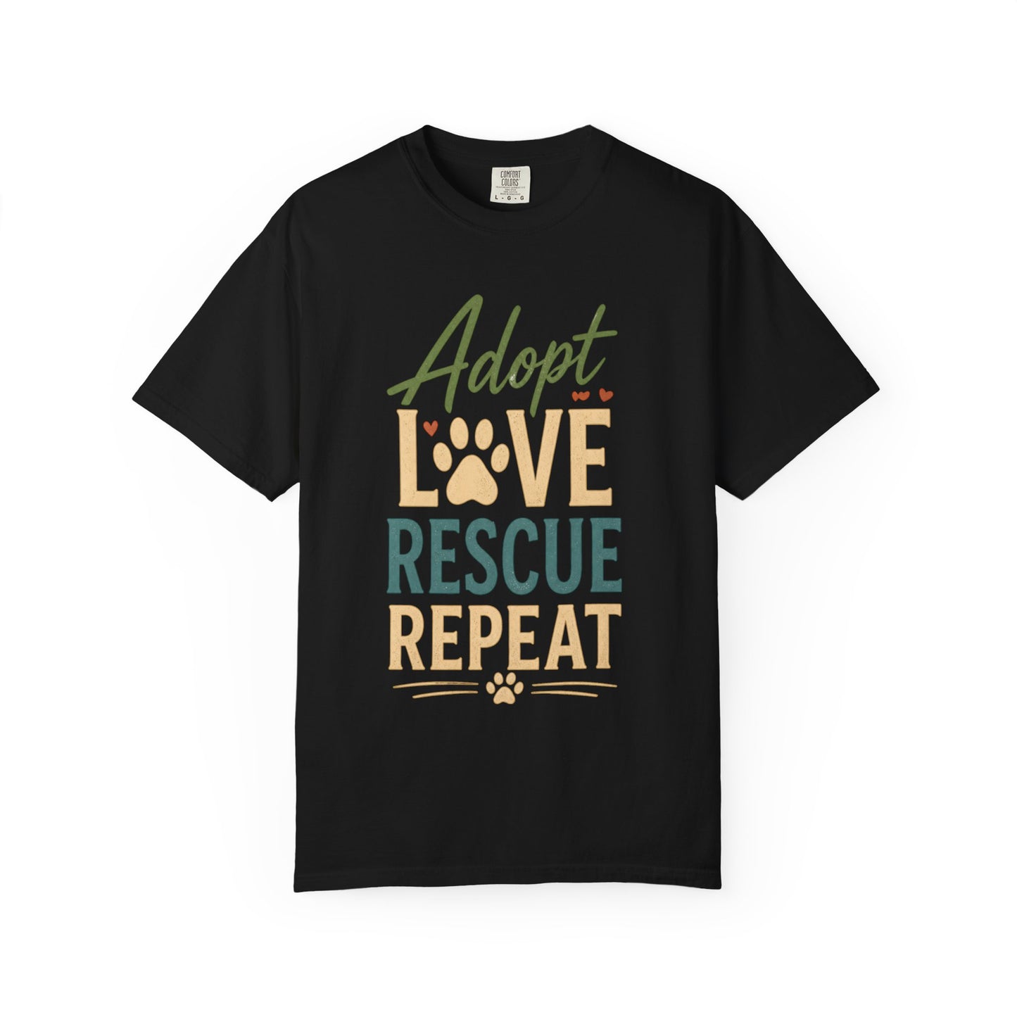 Adopt Love Rescue Repeat Unisex Garment-Dyed T-shirt