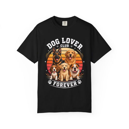 Dog Lover Club Forever T-Shirt | Multi-Breed Retro Dog Lover Tee | Pet Print Lab