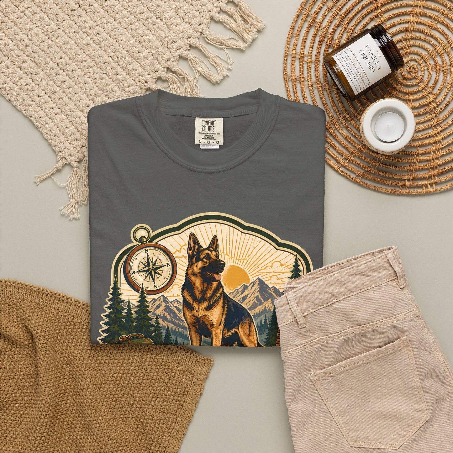 My Hiking Buddy Is A German Shepherd T-Shirt — Outdoor Dog Lover Tee