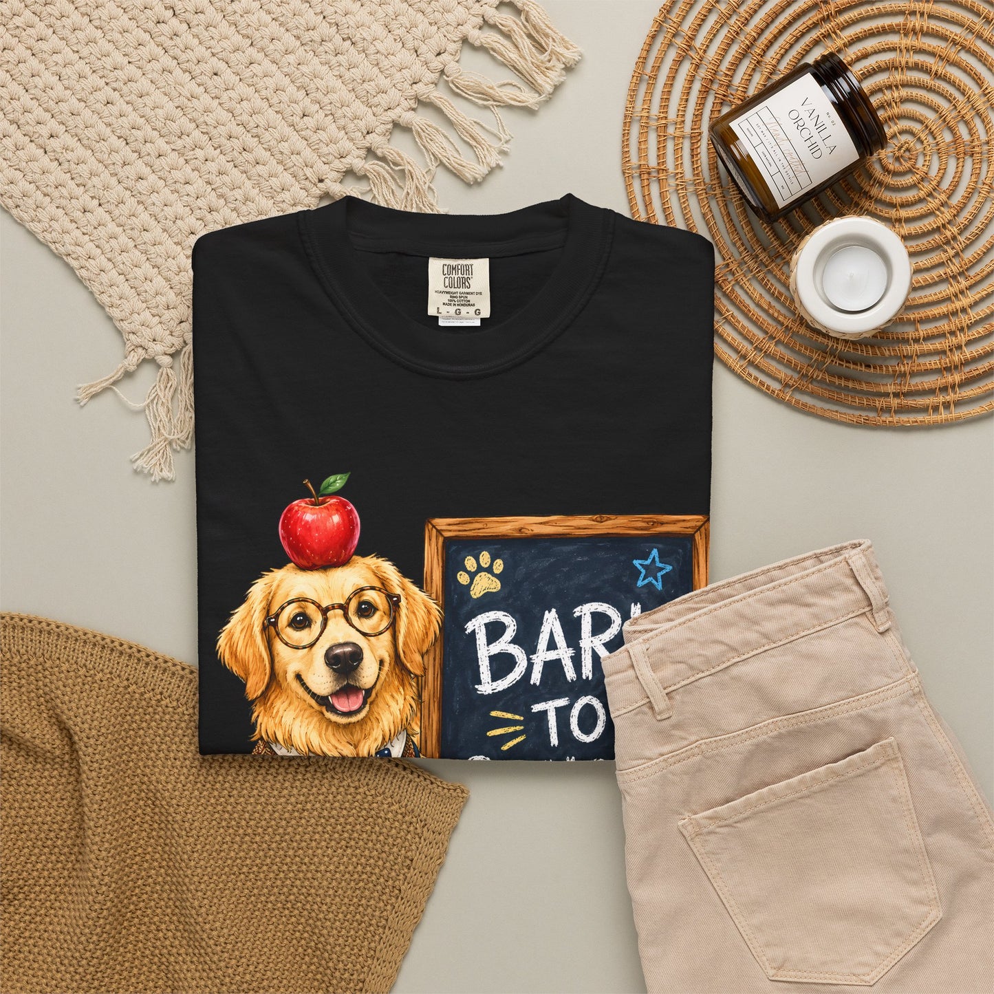 Bark to School Golden Retriever T‑Shirt — Back to School Dog Tee