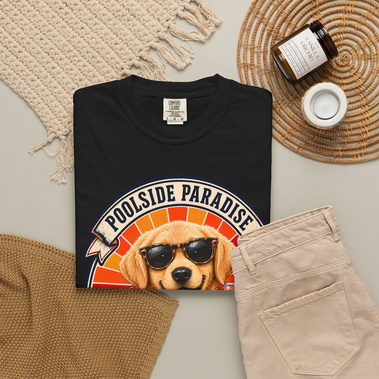 Poolside Paradise Lab Life Petrol - Unisex Garment-Dyed T-shirt