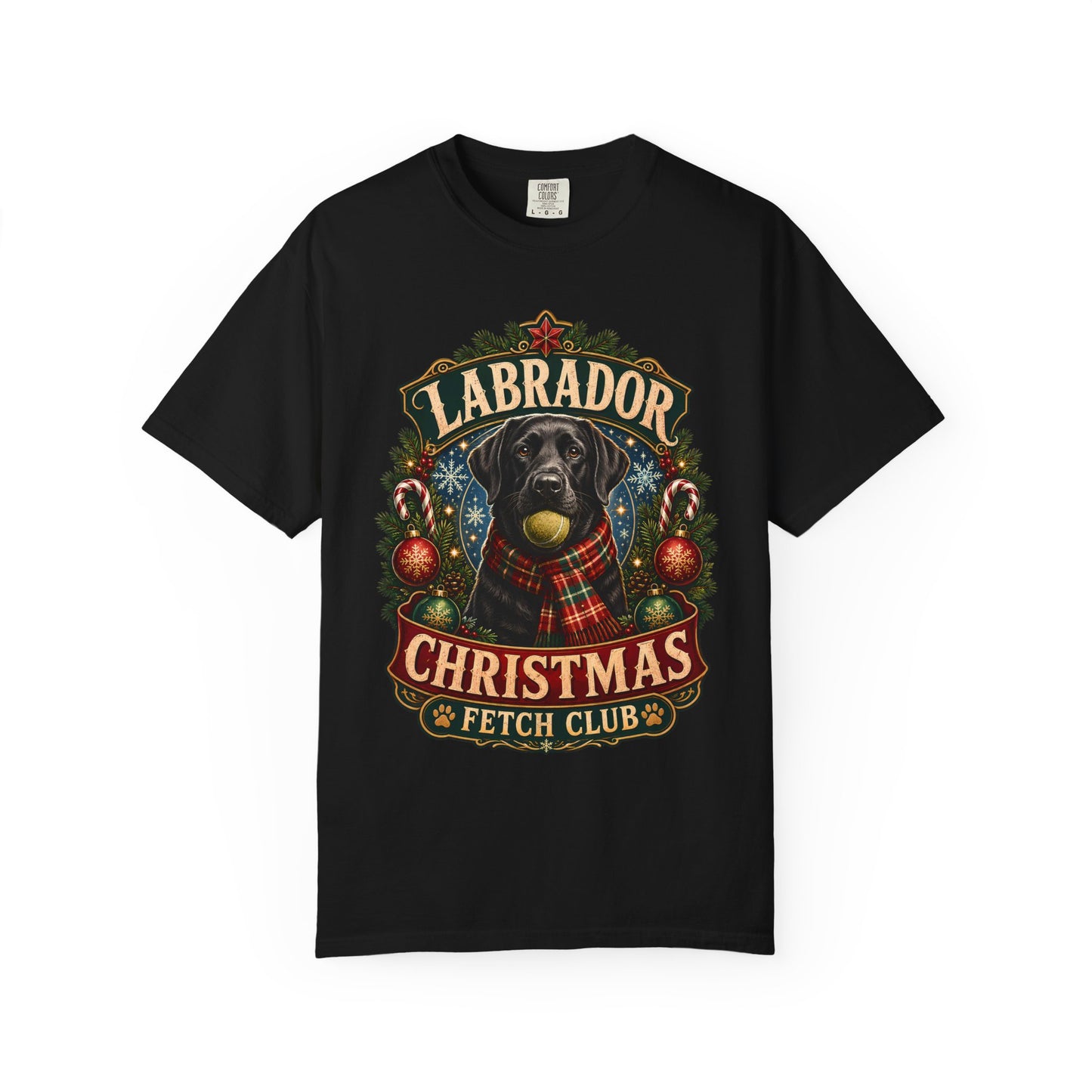 Labrador Christmas T-Shirt — "Fetch Club" Holiday Dog Tee