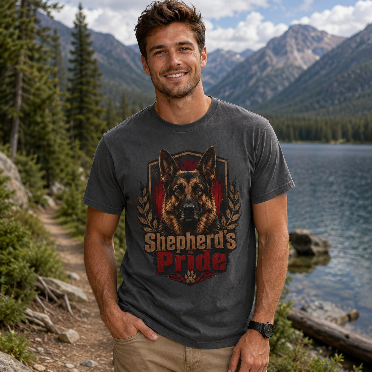 German Shepherd's Pride T-Shirt | Vintage Dog Lover Tee | Pet Print Lab