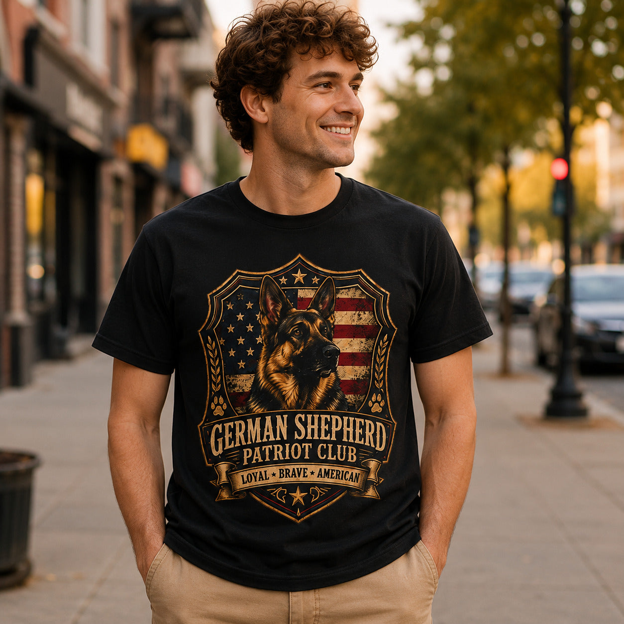 German Shepherd Patriot Club T-Shirt — Loyal Brave American Tee
