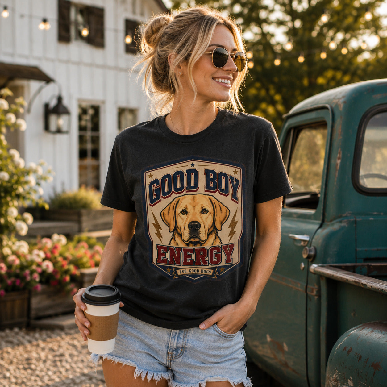 Good Boy Energy T-Shirt — Vintage Labrador Graphic Tee