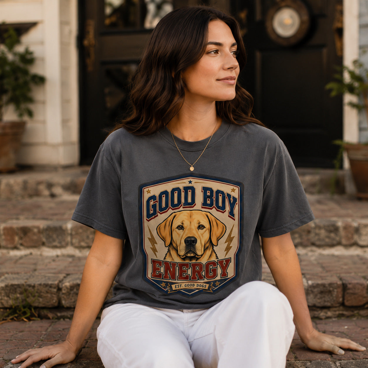 Good Boy Energy T-Shirt — Vintage Labrador Graphic Tee