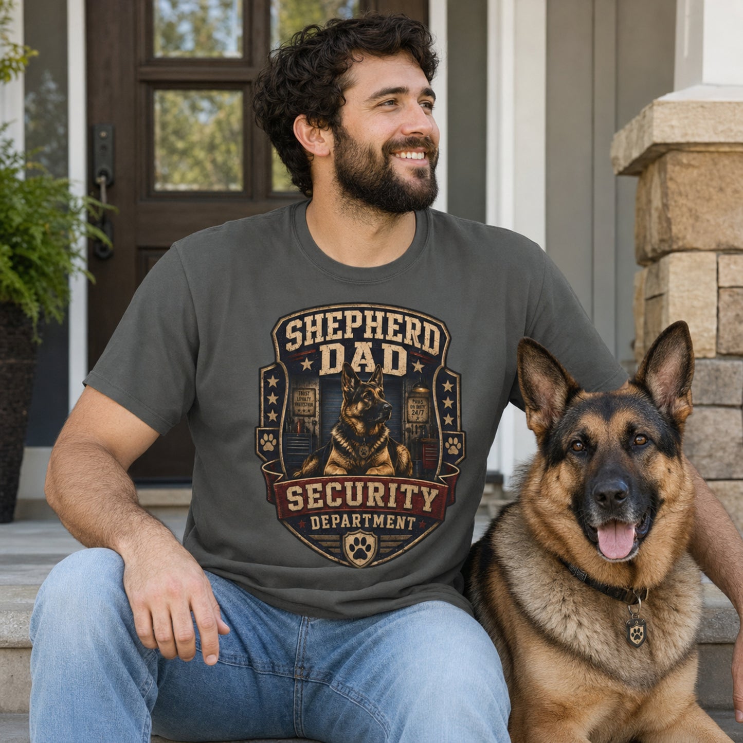 German Shepherd Dad Security Department T-Shirt | Funny Dog Tee | Pet Print Lab