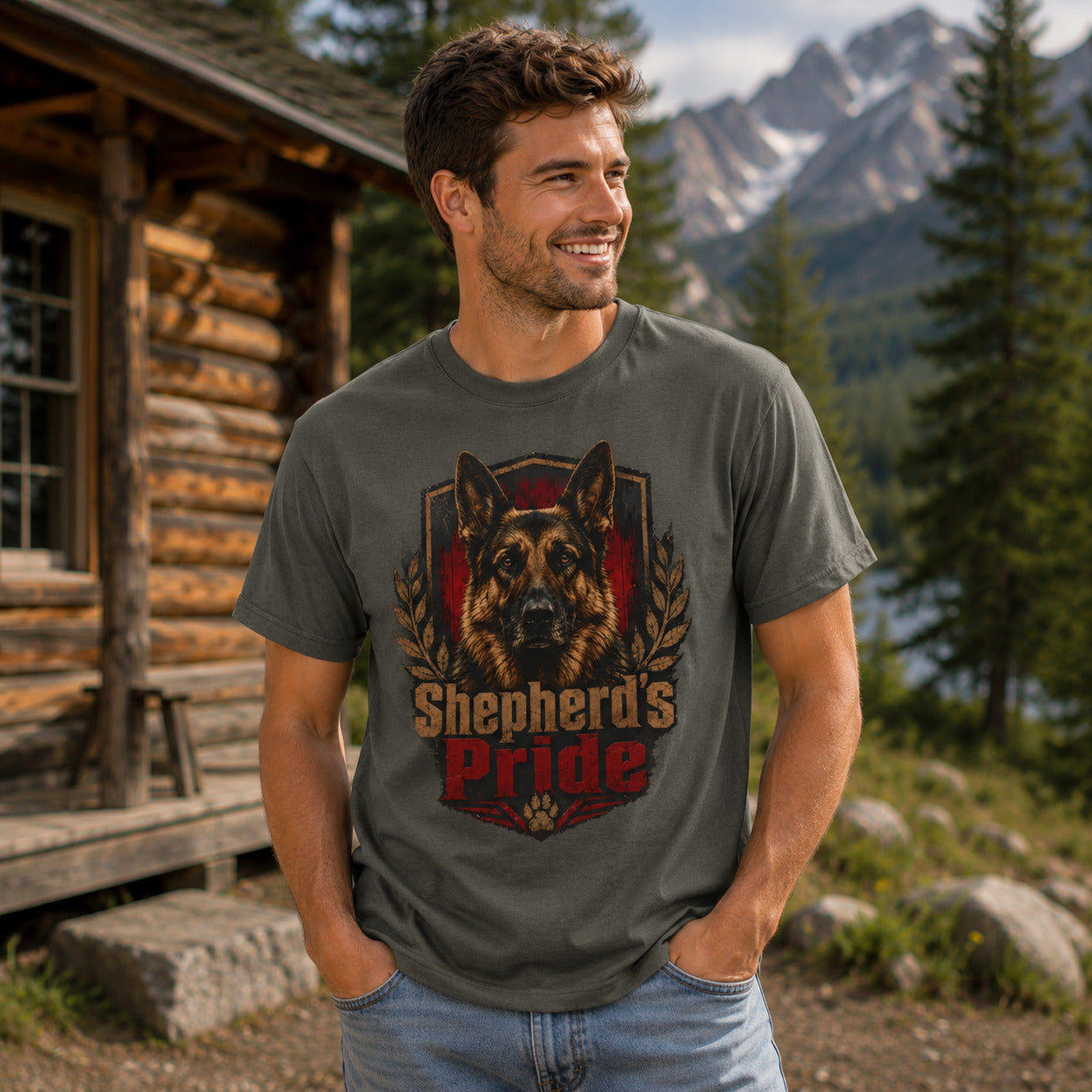 German Shepherd's Pride T-Shirt | Vintage Dog Lover Tee | Pet Print Lab