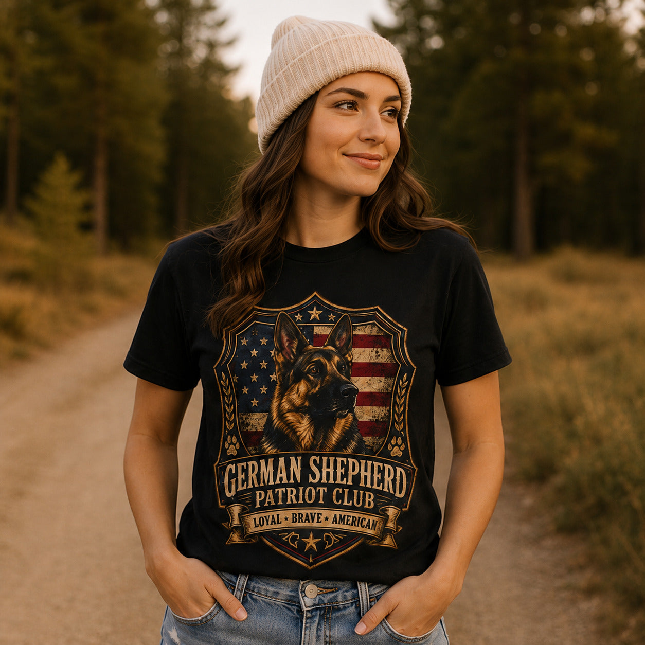 German Shepherd Patriot Club T-Shirt — Loyal Brave American Tee