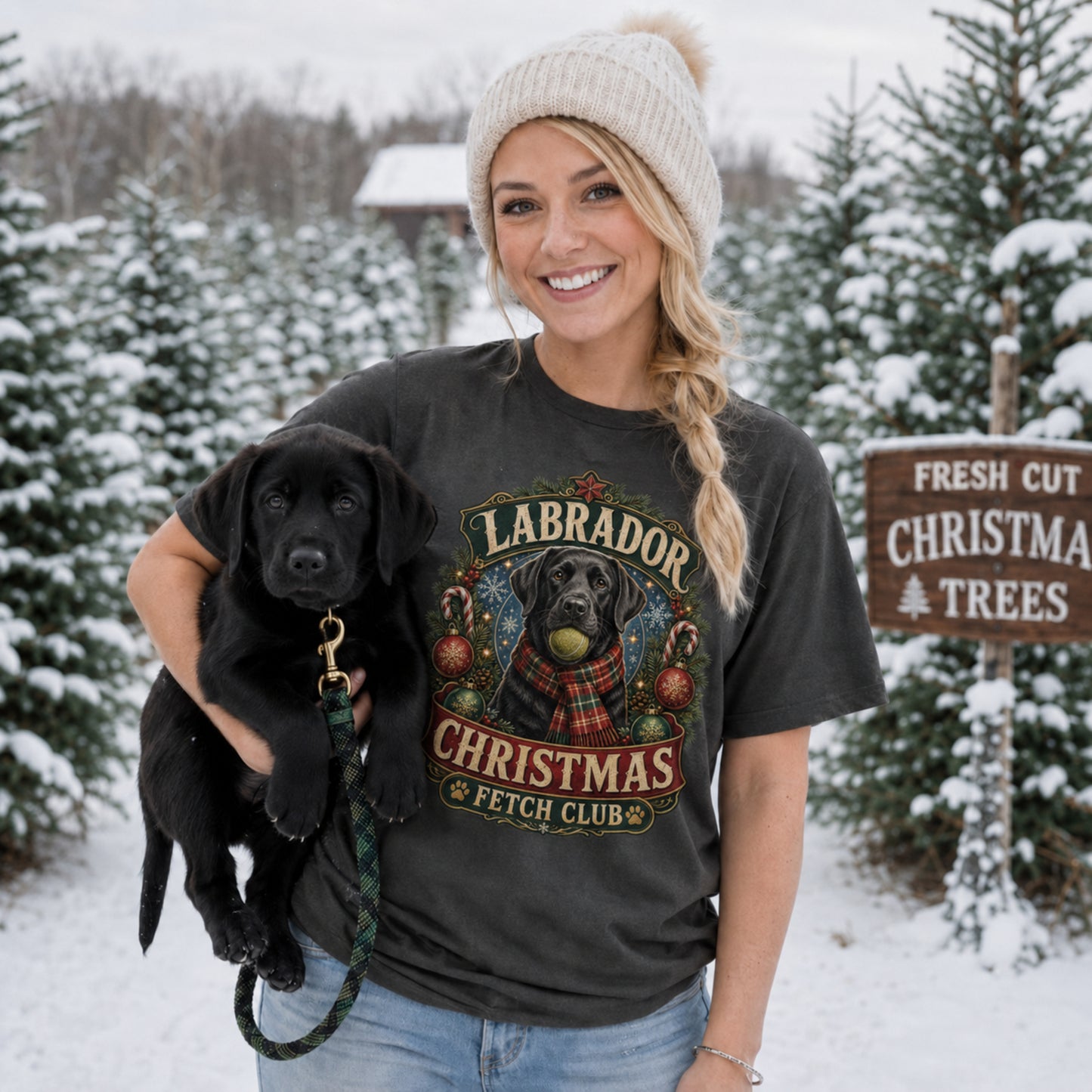 Labrador Christmas T-Shirt — "Fetch Club" Holiday Dog Tee